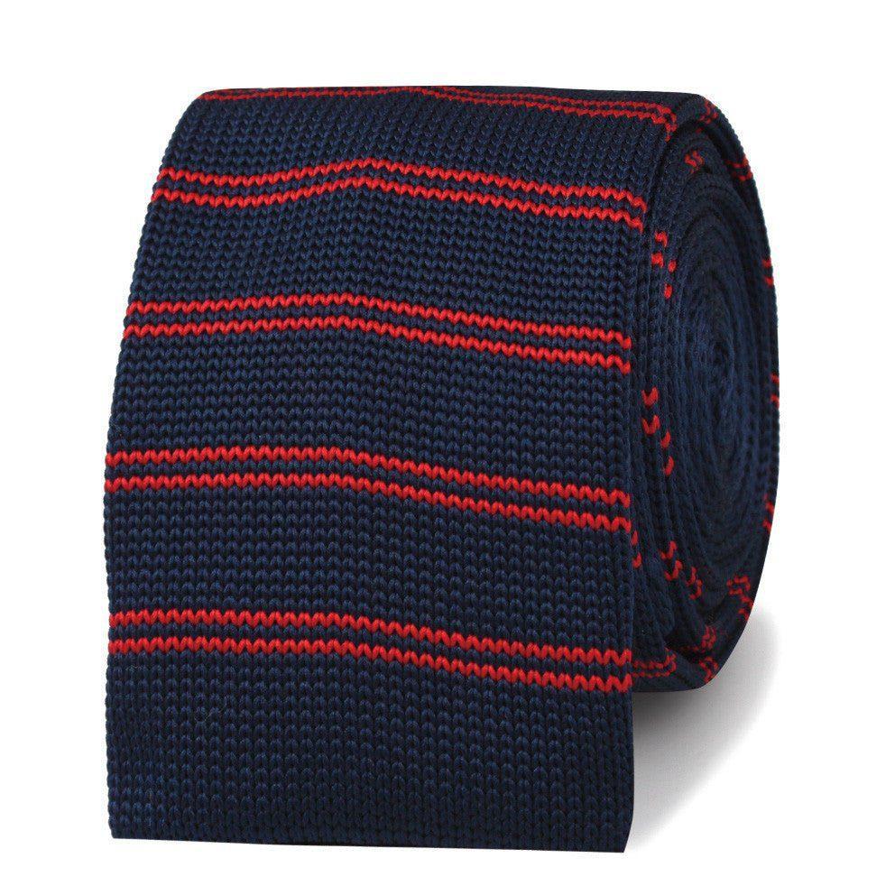 59._Lester_Diamond_Navy_Blue_with_Red_Striped_Knitted_Tie-524812