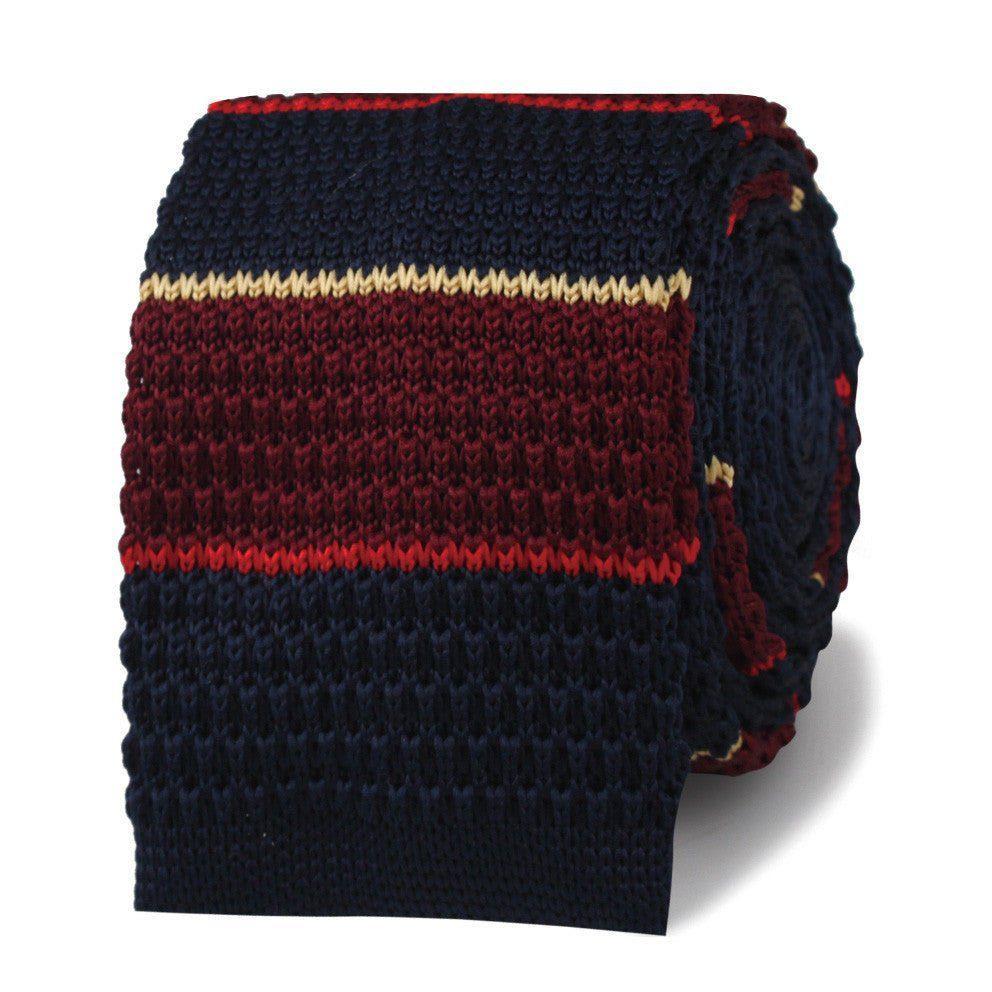 64._Gary_Cooper_Maroon_Striped_Knitted_Tie-349832