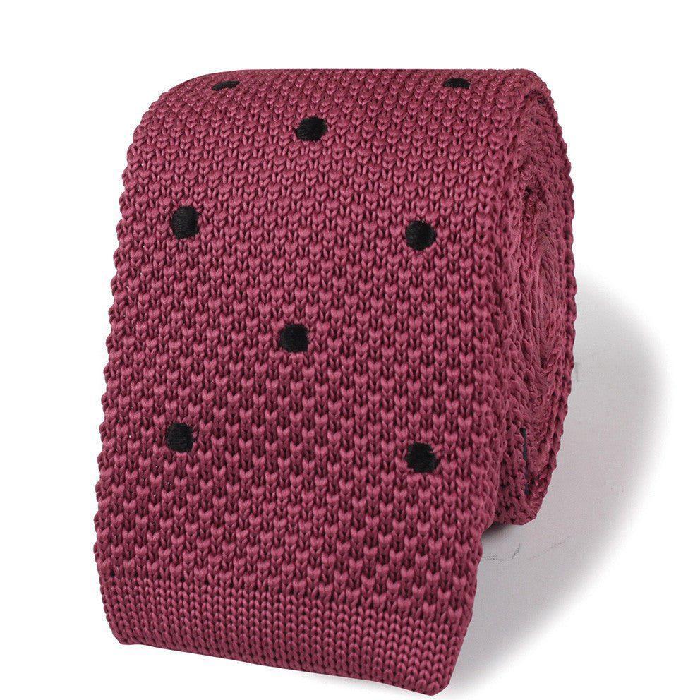 7._Rose_Pink_with_Black_Polkadots_Knitted_Tie-745042