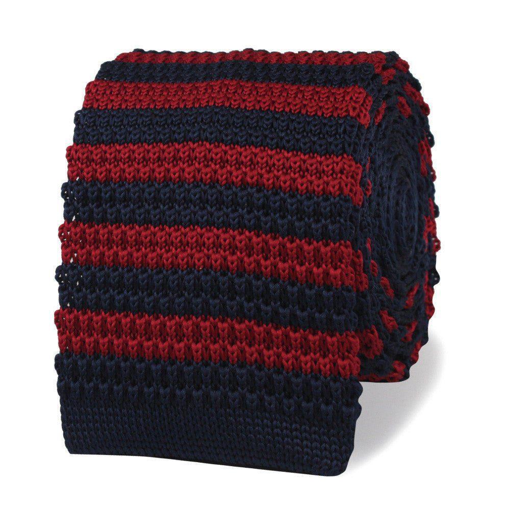 75.Jimmy_Doyle_Navy_Blue_Maroon_Striped_Knitted_Tie-411409