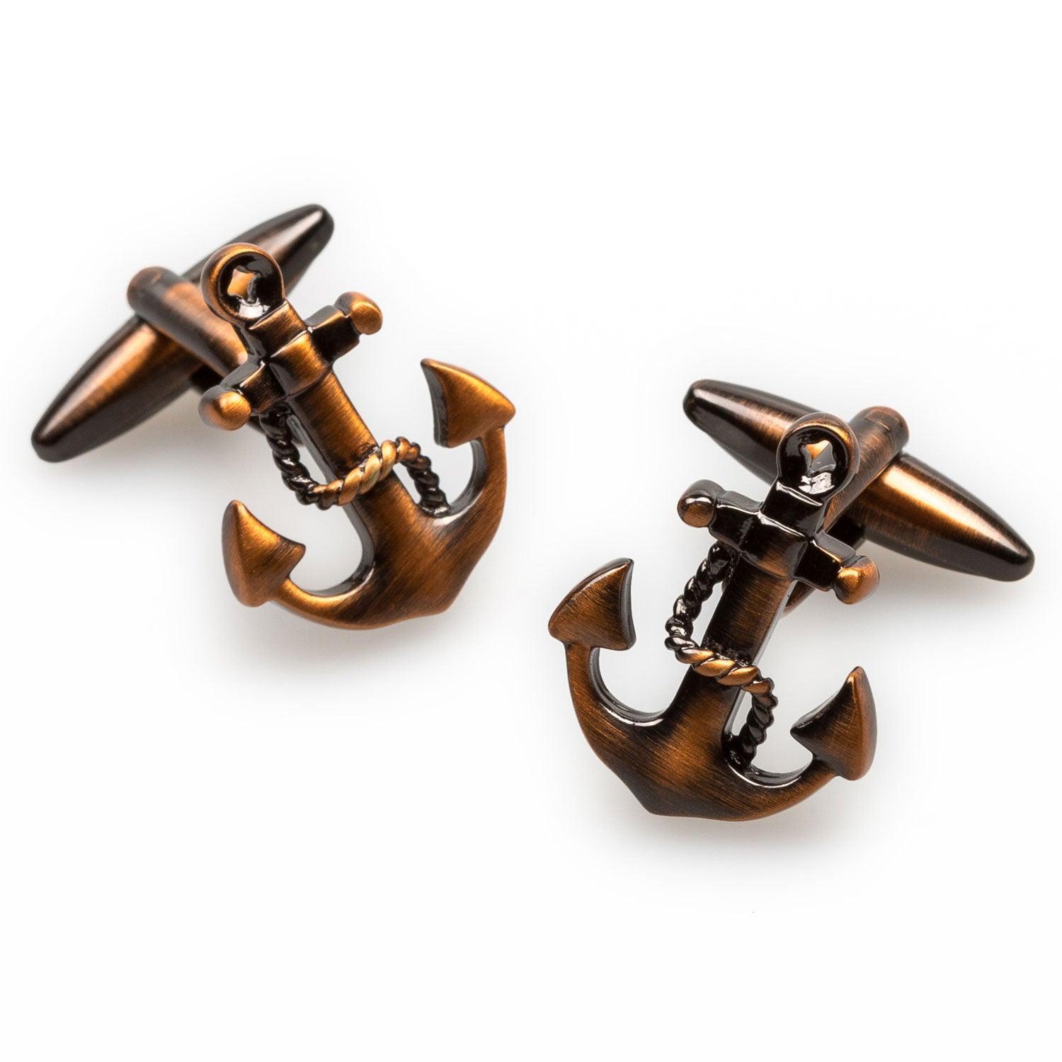Antique_Copper_Anchor_Rope_Cufflinks