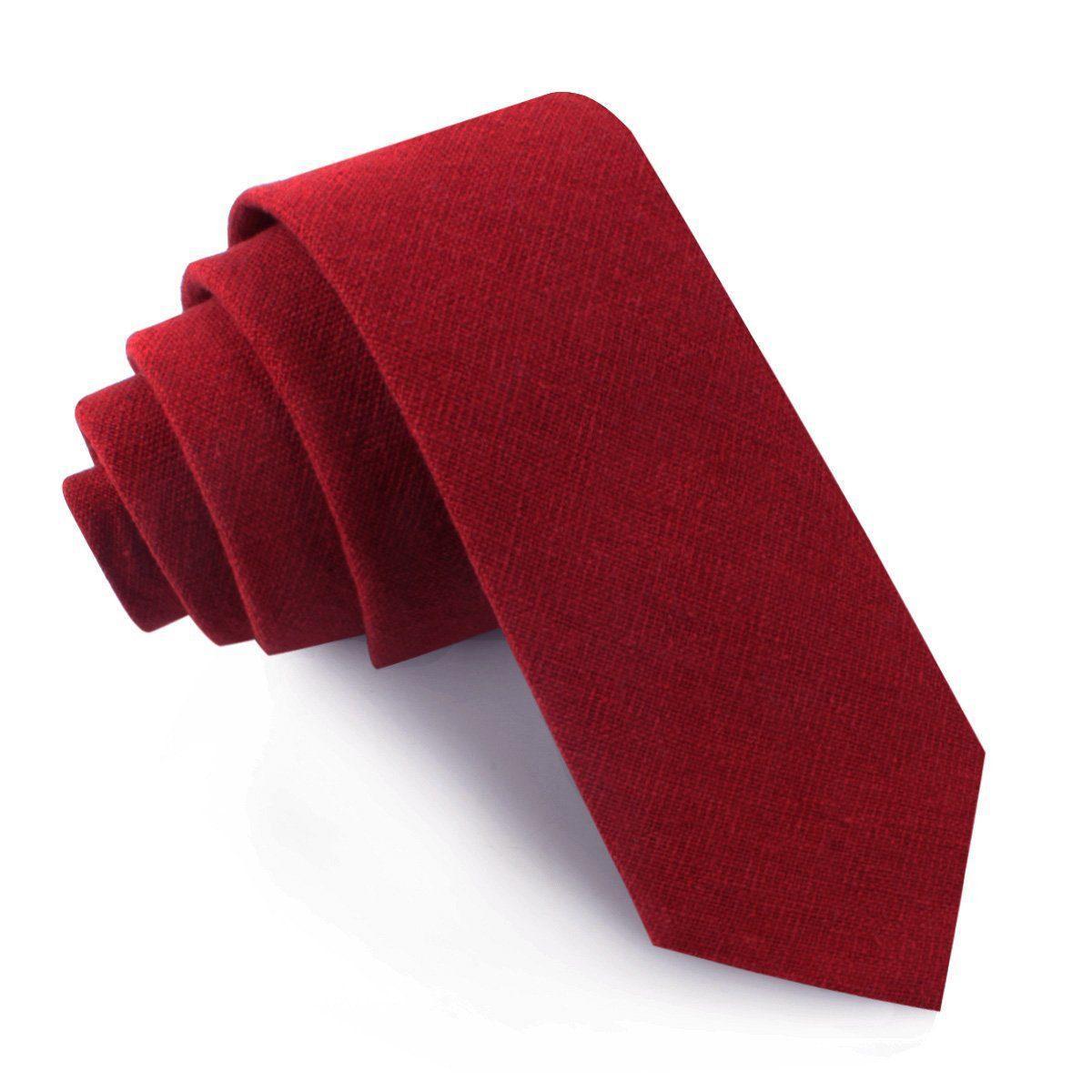 Apple_Maroon_Linen_Skinny_Tie-813446
