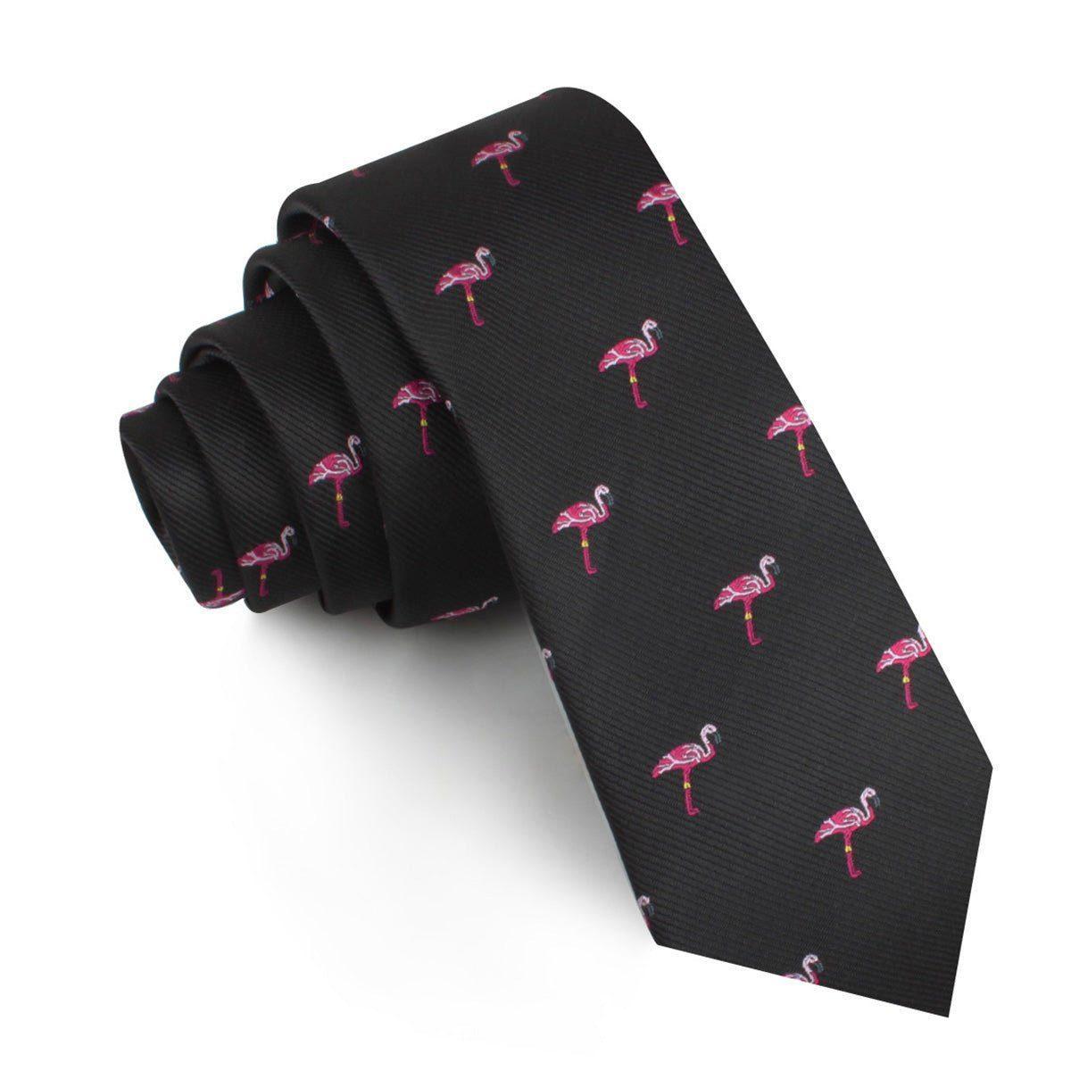 Aruba_Island_Black_Flamingo_Skinny_Tie-617687