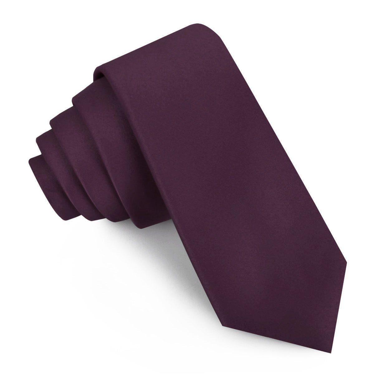 Aubergine_Purple_Satin_Skinny_Tie-242530