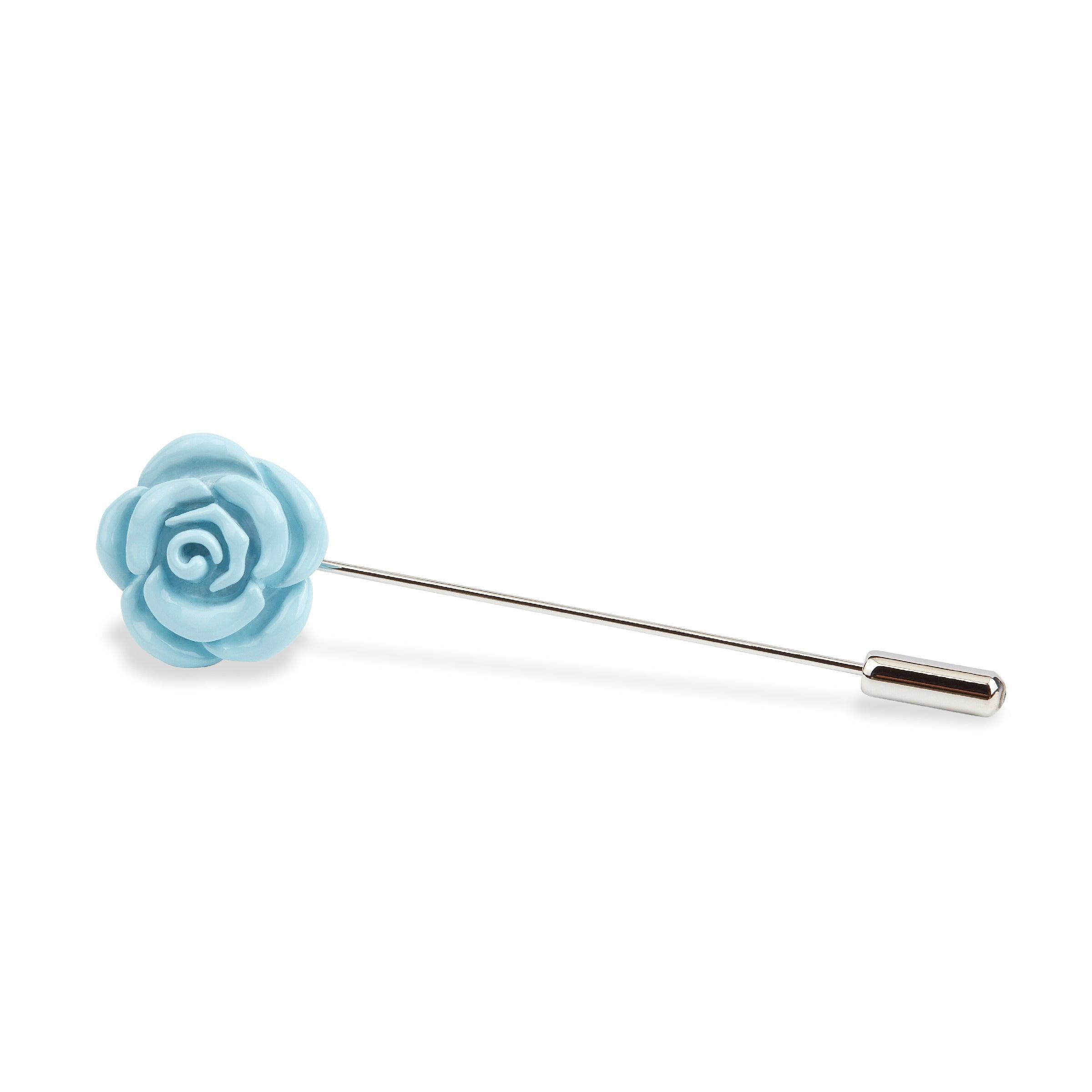 BabyBlueRoseMetalLapelPin