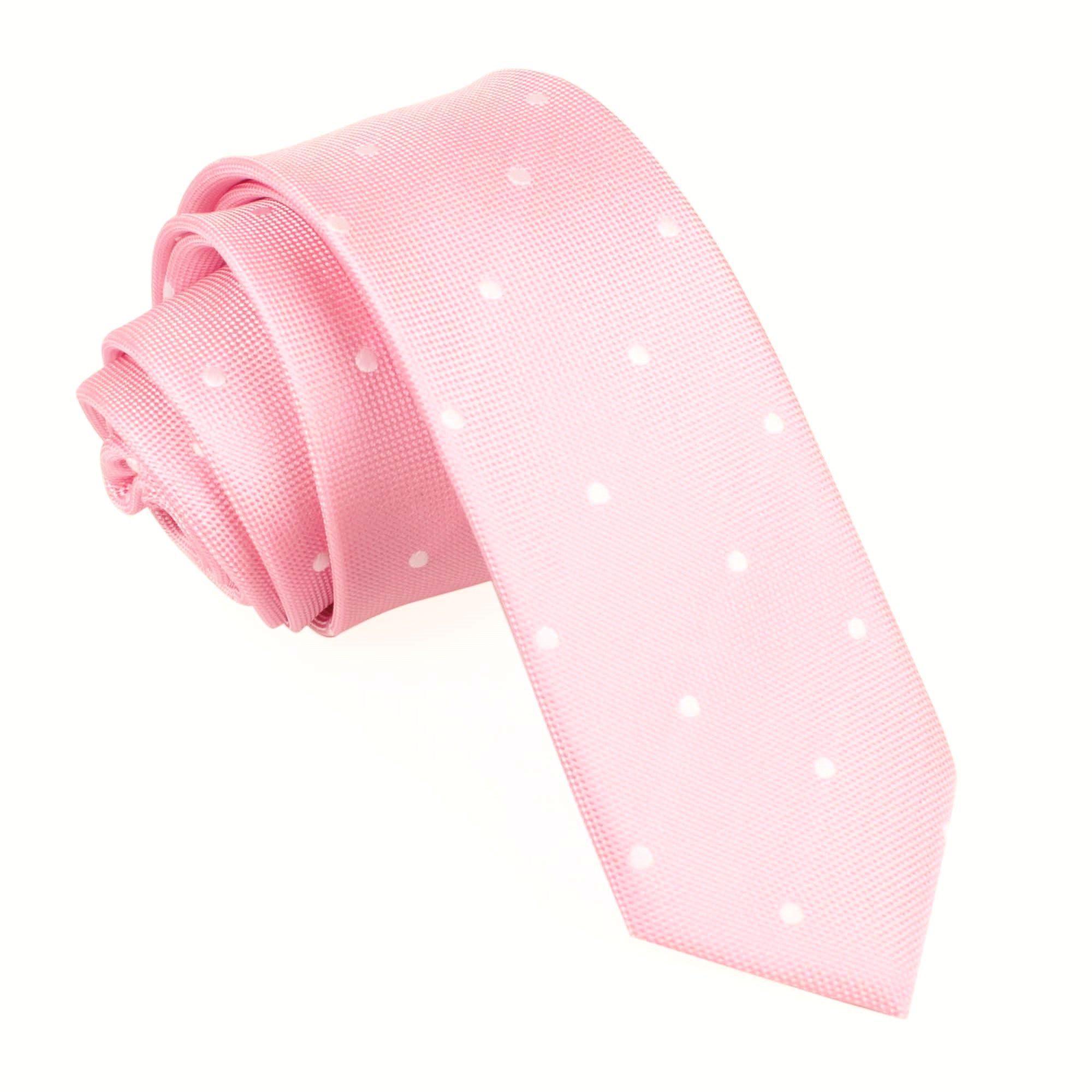 Baby_Pink_with_White_Polka_Dots_Skinny_Tie