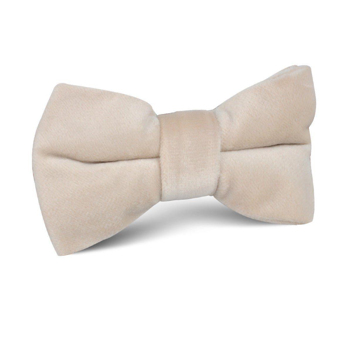 Beige_Velvet_Kids_Bow_Tie-326481