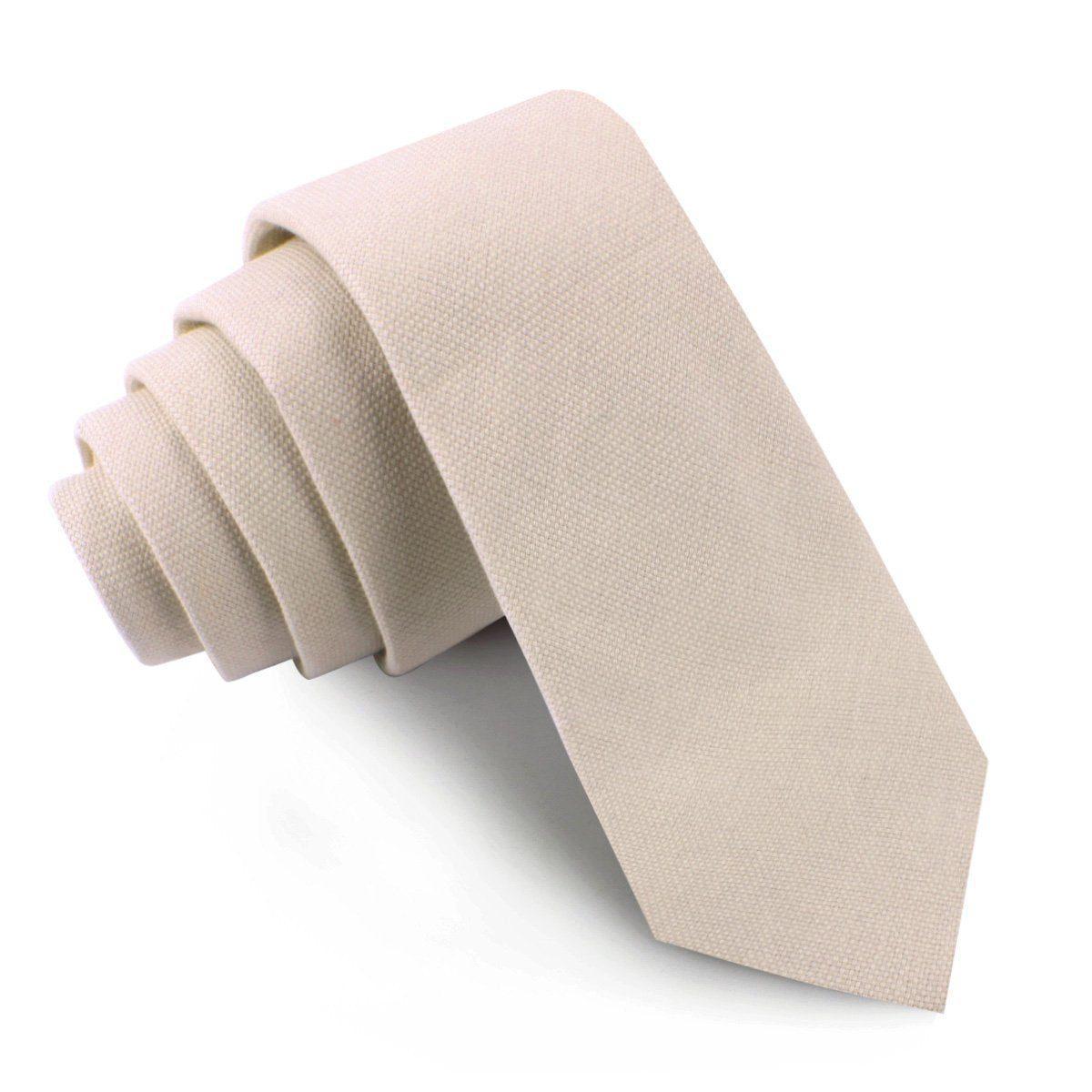 Biscotti_Cream_Linen_Skinny_Tie