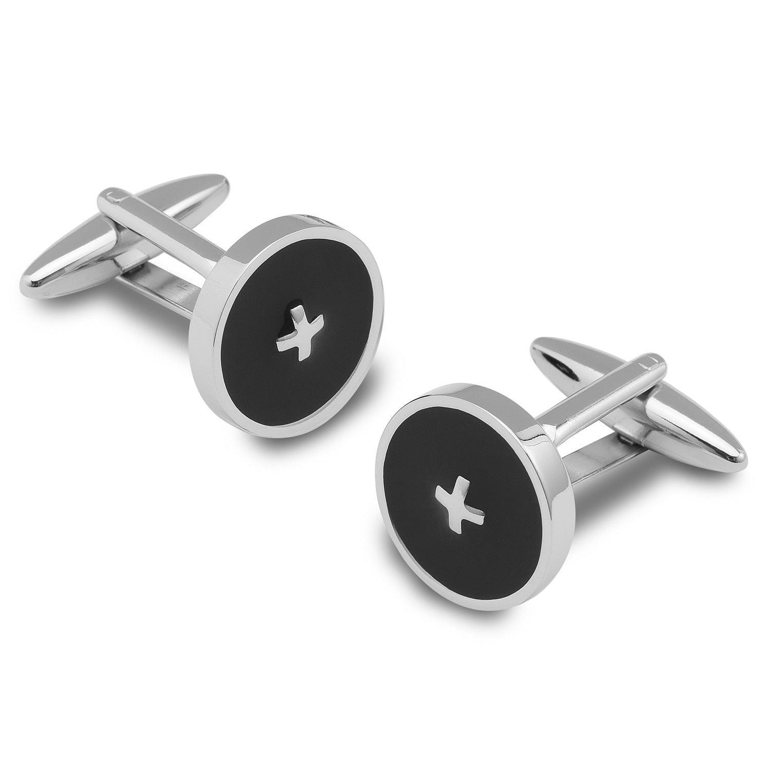 Black_Button_Silver_Cufflinks