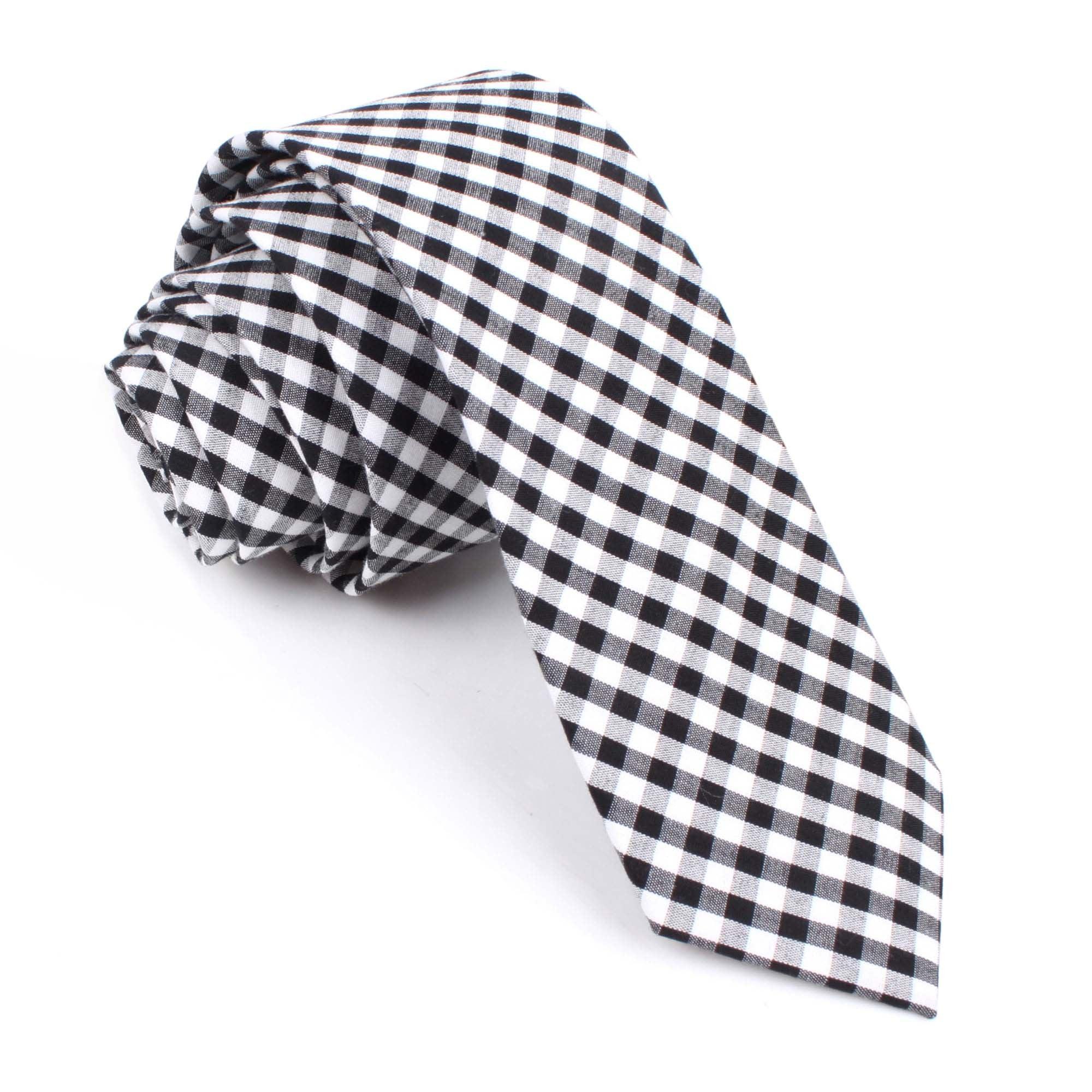 Black_and_White_Gingham_Cotton_Skinny_Tie