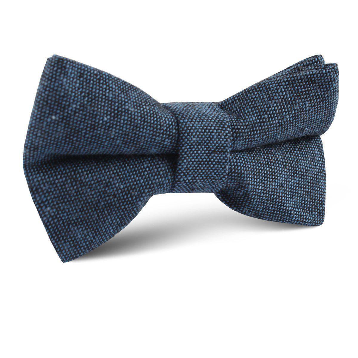 Blue_Black_Textured_Linen_Blend_Kids_Bow_Tie-144424