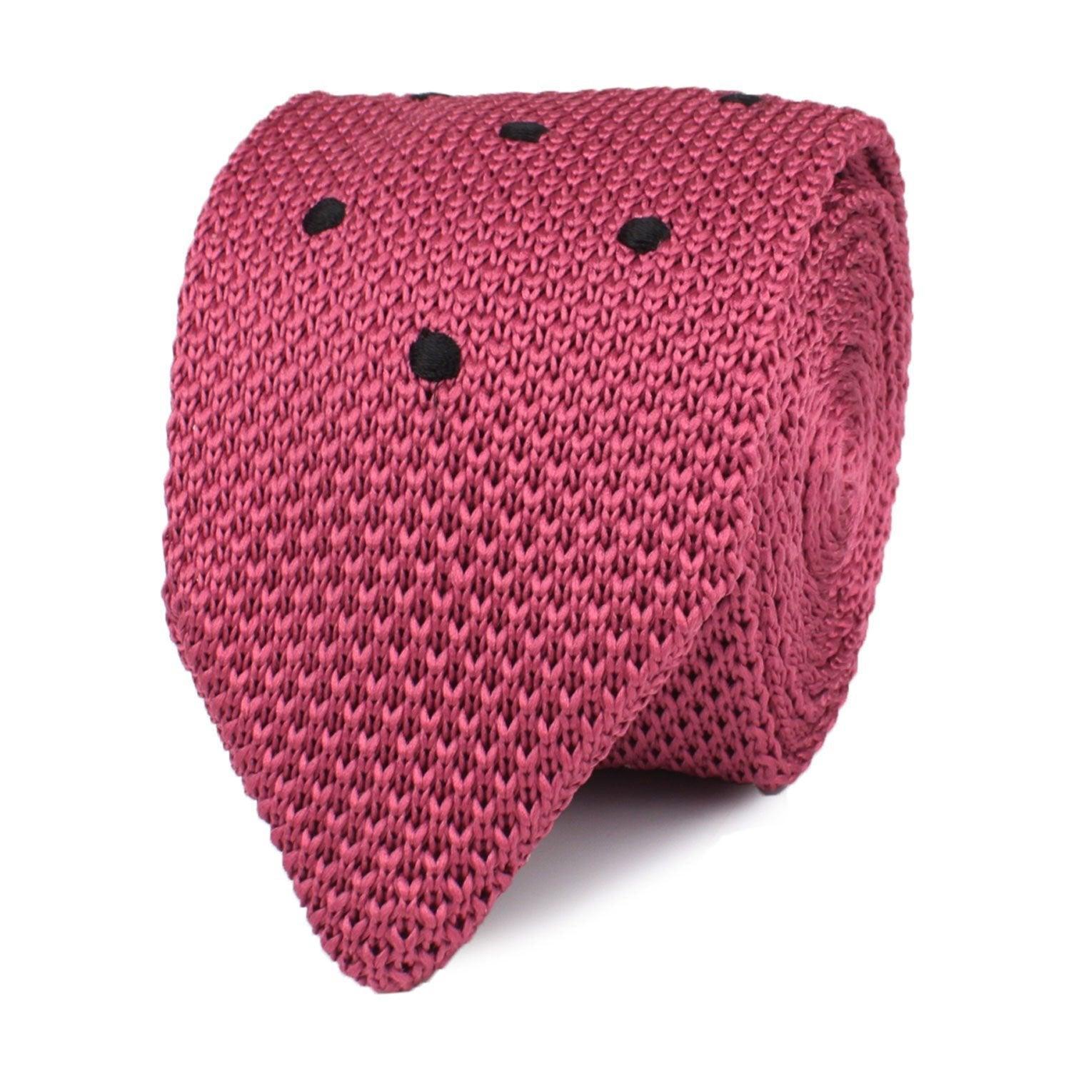 Brizo_Pink_Polka_Dot_Knitted_Tie-518093