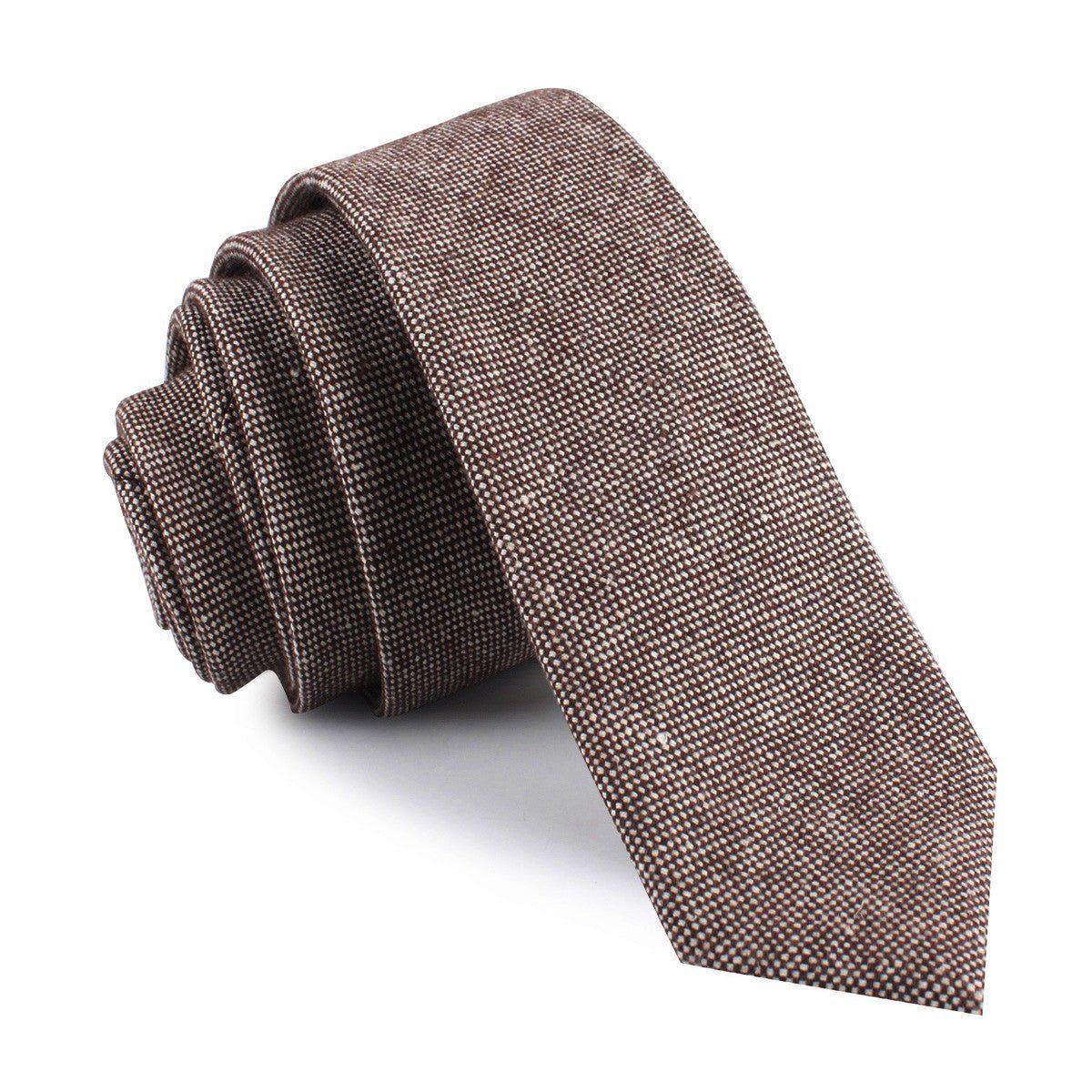 Brown_Gingerbread_Linen_Skinny_Tie-327376