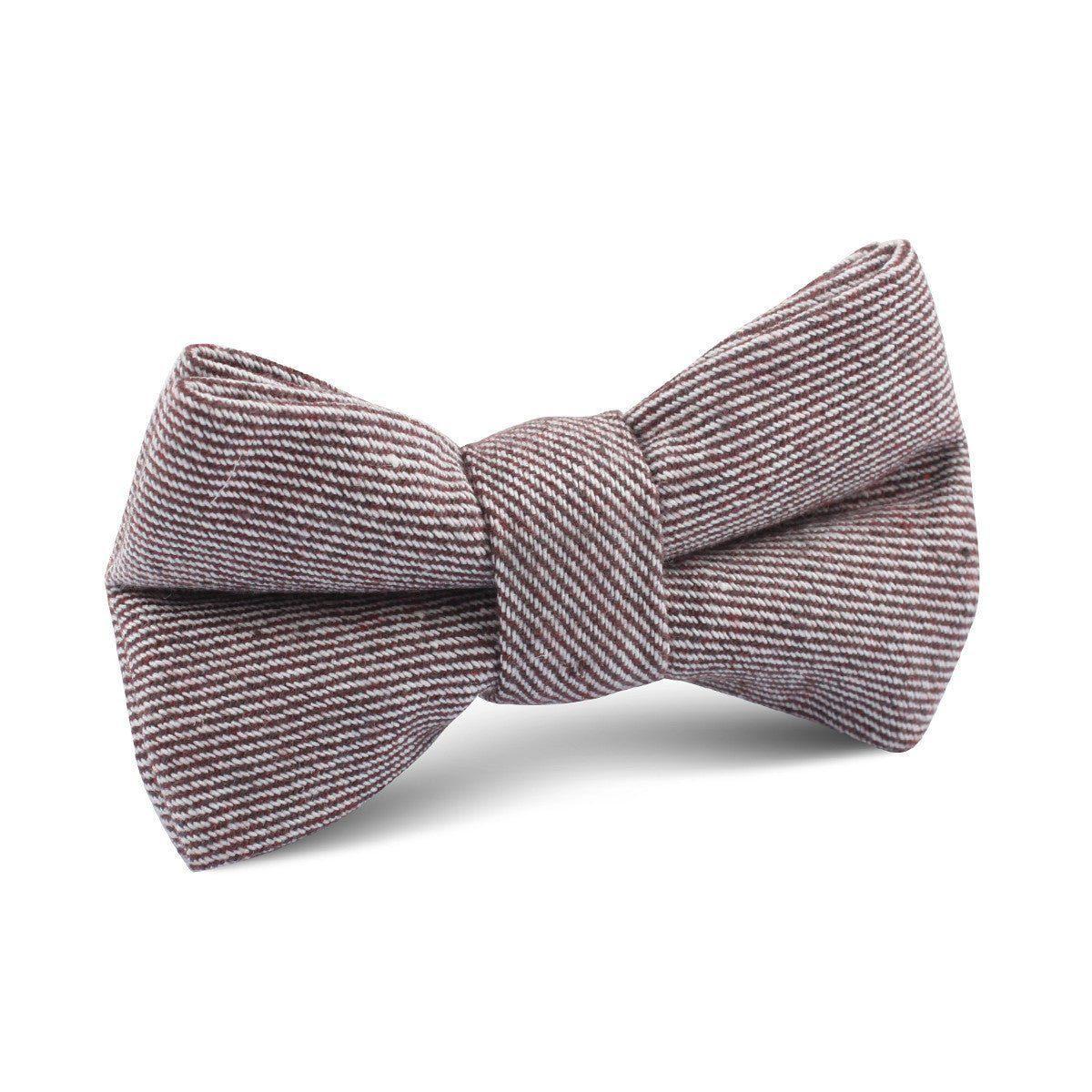 Brown_White_Twill_Stripe_Linen_Kids_Bow_Tie-503224