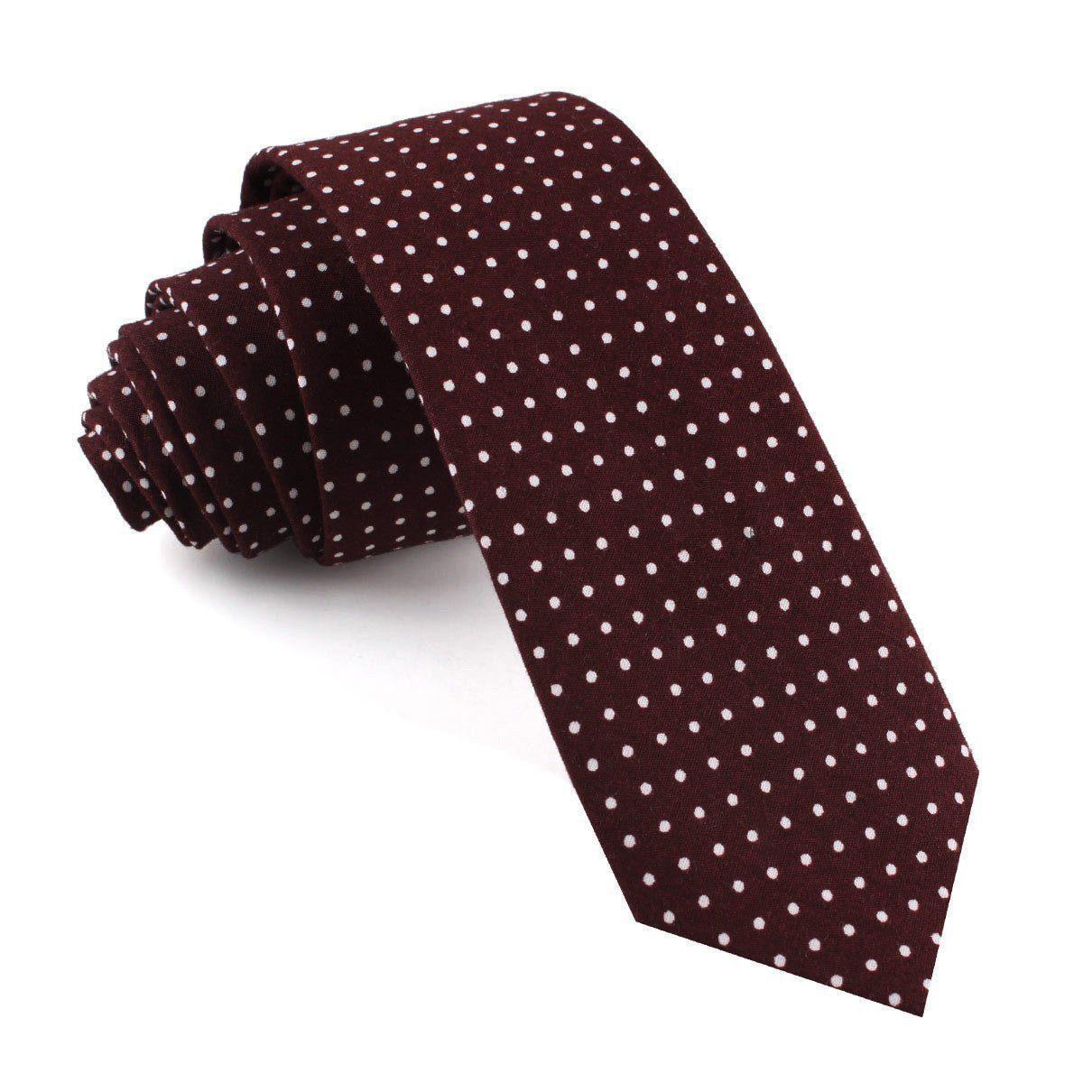 Burgundy_Cotton_Polkadot_Skinny_Tie-205611