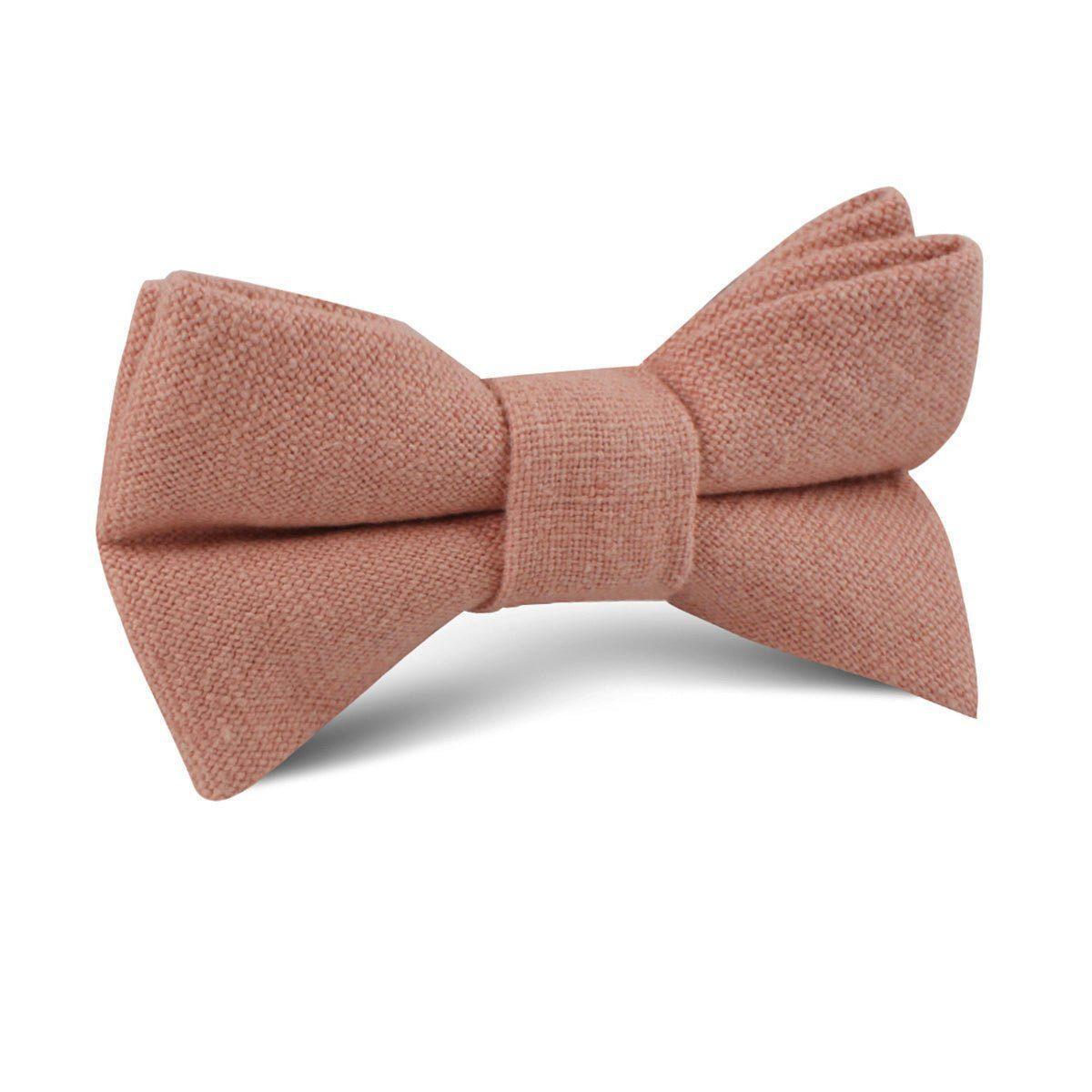 BurntCoralSunsetPinkChenilleLinenKidsBowTie_431a09a0-91d1-46b8-98fe-35810f945eed-450822