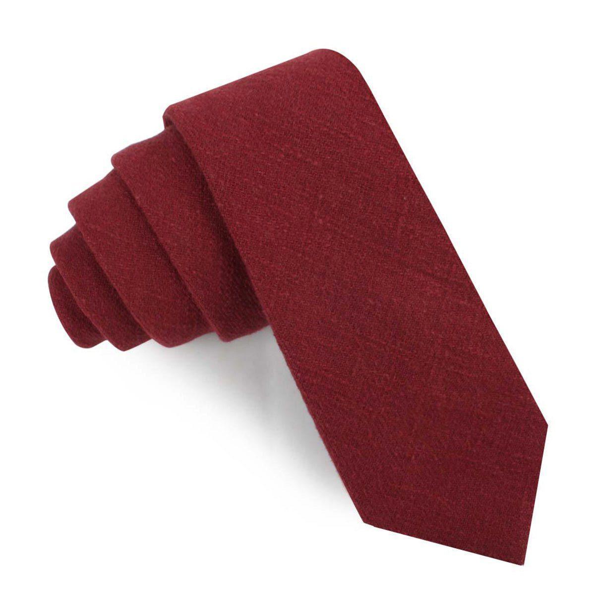 Cabernet_Burgundy_Linen_Skinny_Tie-453219