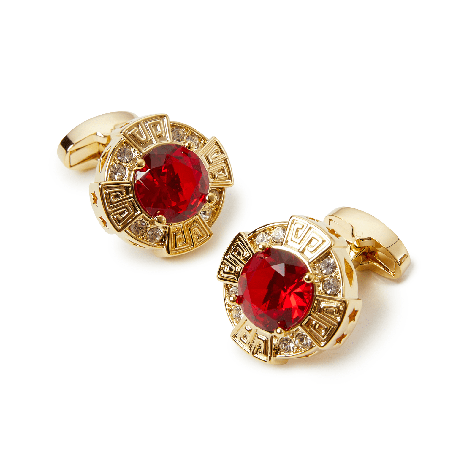 CairoRedGarnetGoldCufflinks-404687
