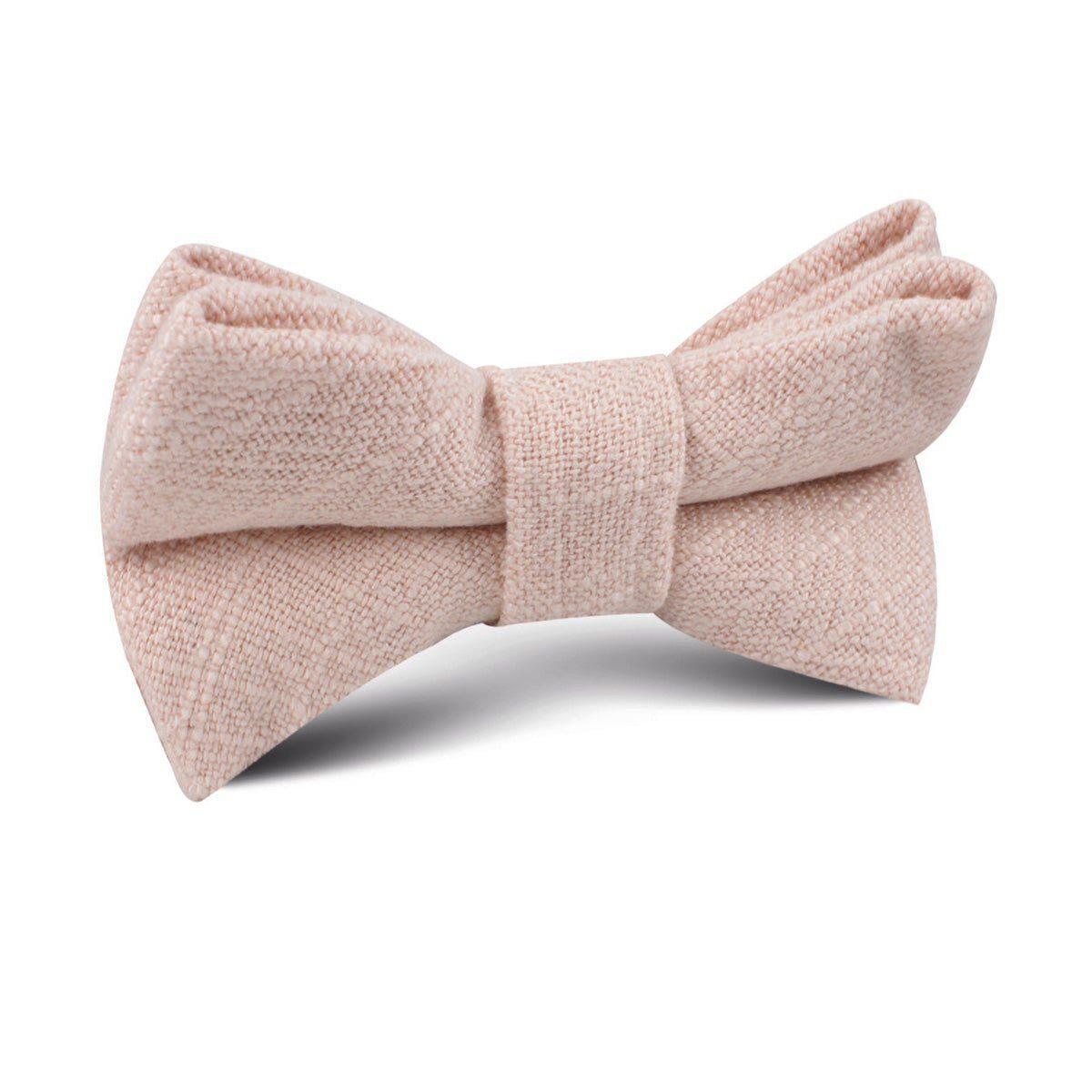 CameoBeigePinkChenilleLinenKidsBowTie_abd4355d-0d19-4c49-96f7-32008733cb0f-627517