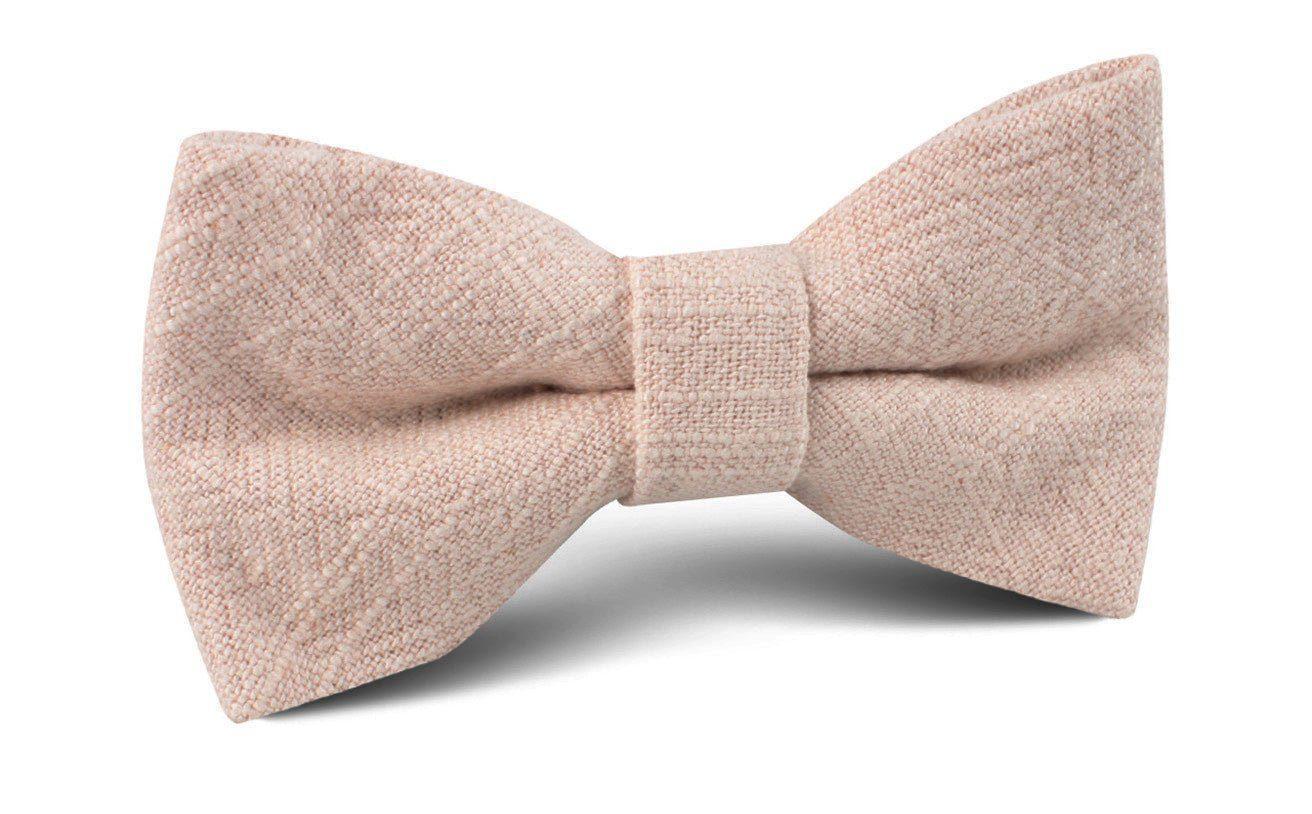 Cameo_Beige_Pink_Chenille_Linen_Bow_Tie-646696