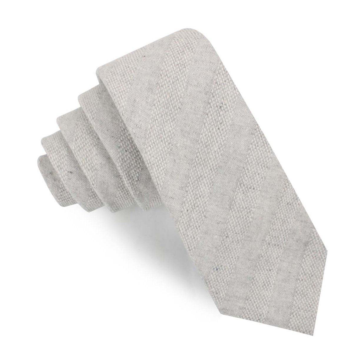 Capri_Grey_Tweed_Striped_Linen_Skinny_Tie