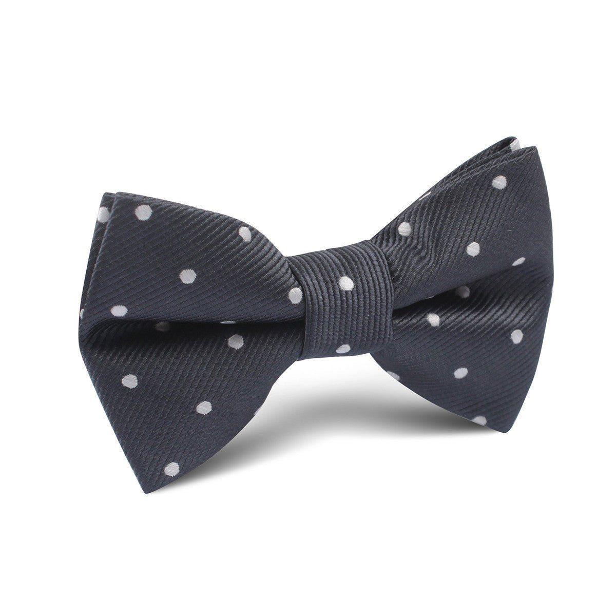 Charcoal_Grey_with_White_Polka_Dots_Kids_Bow_Tie-974430