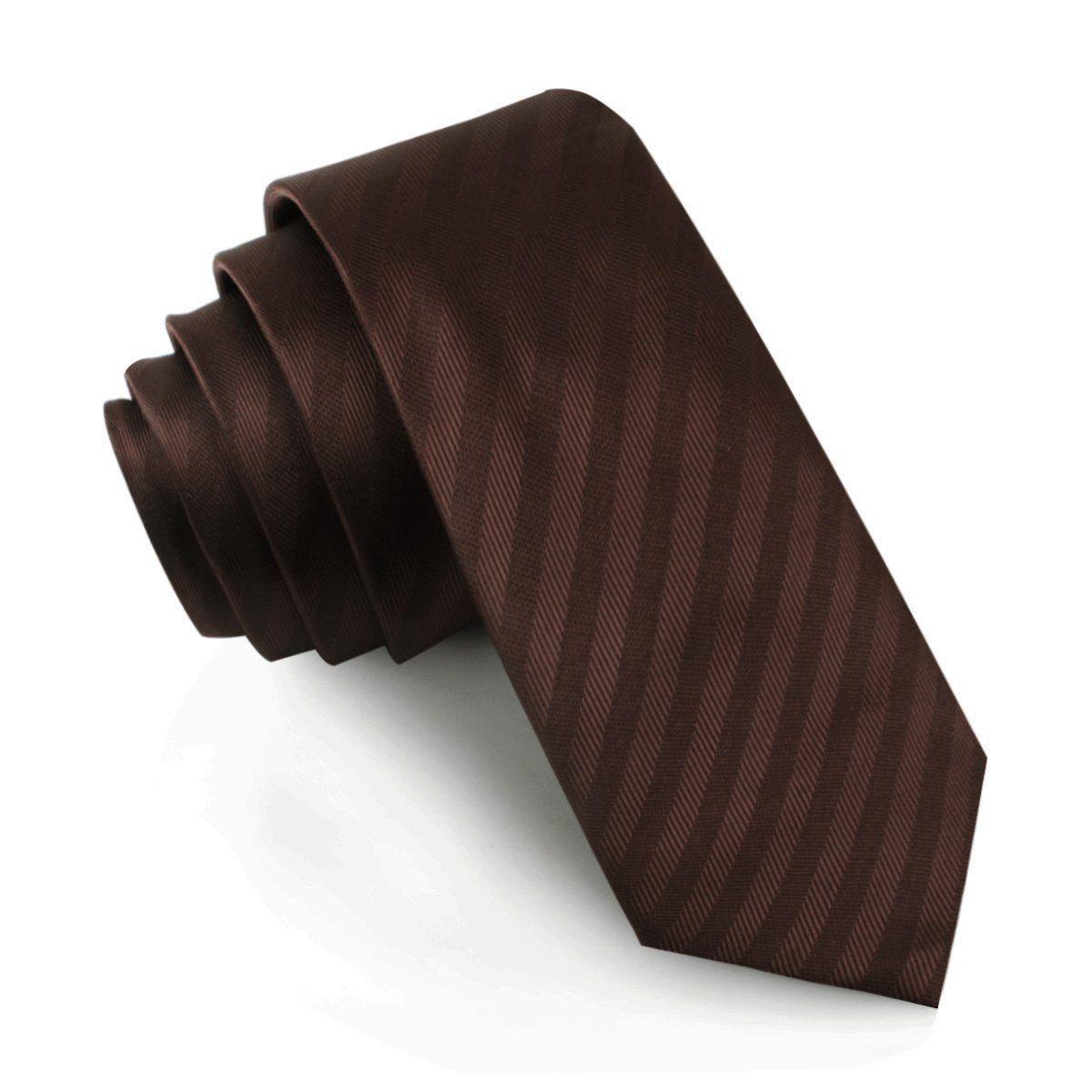 Cinnamon_Brown_Striped_Skinny_Tie