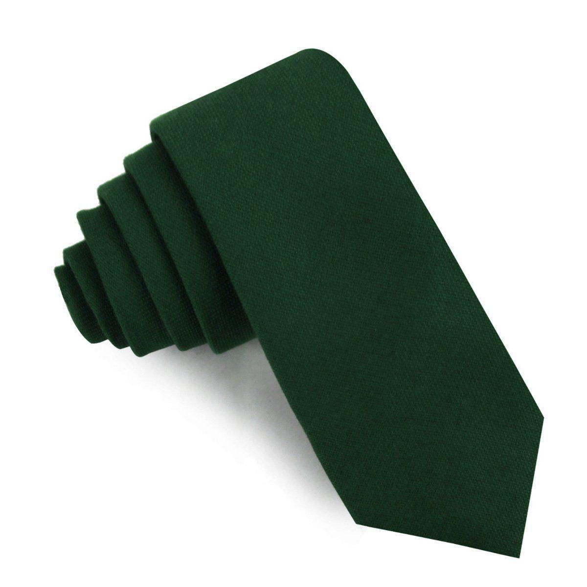 Dark_Emerald_Green_Linen_Skinny_Tie