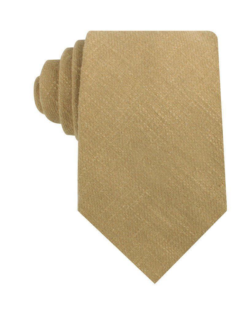 Dark_Khaki_Tan_Linen_Necktie-917482