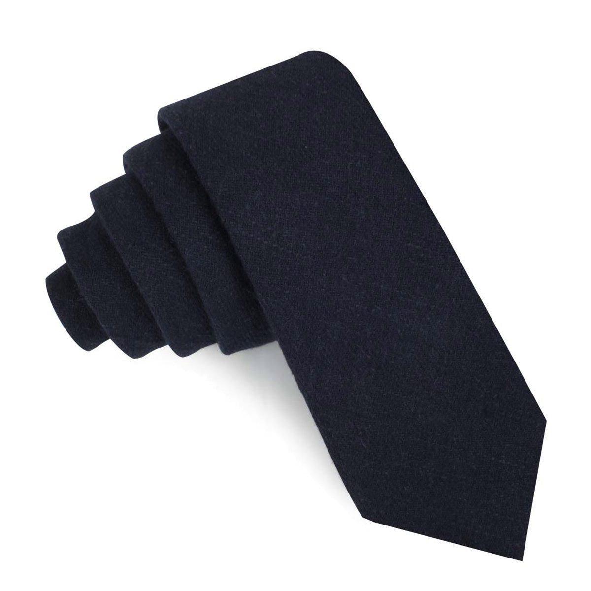 Dark_Midnight_Blue_Linen_Skinny_Tie