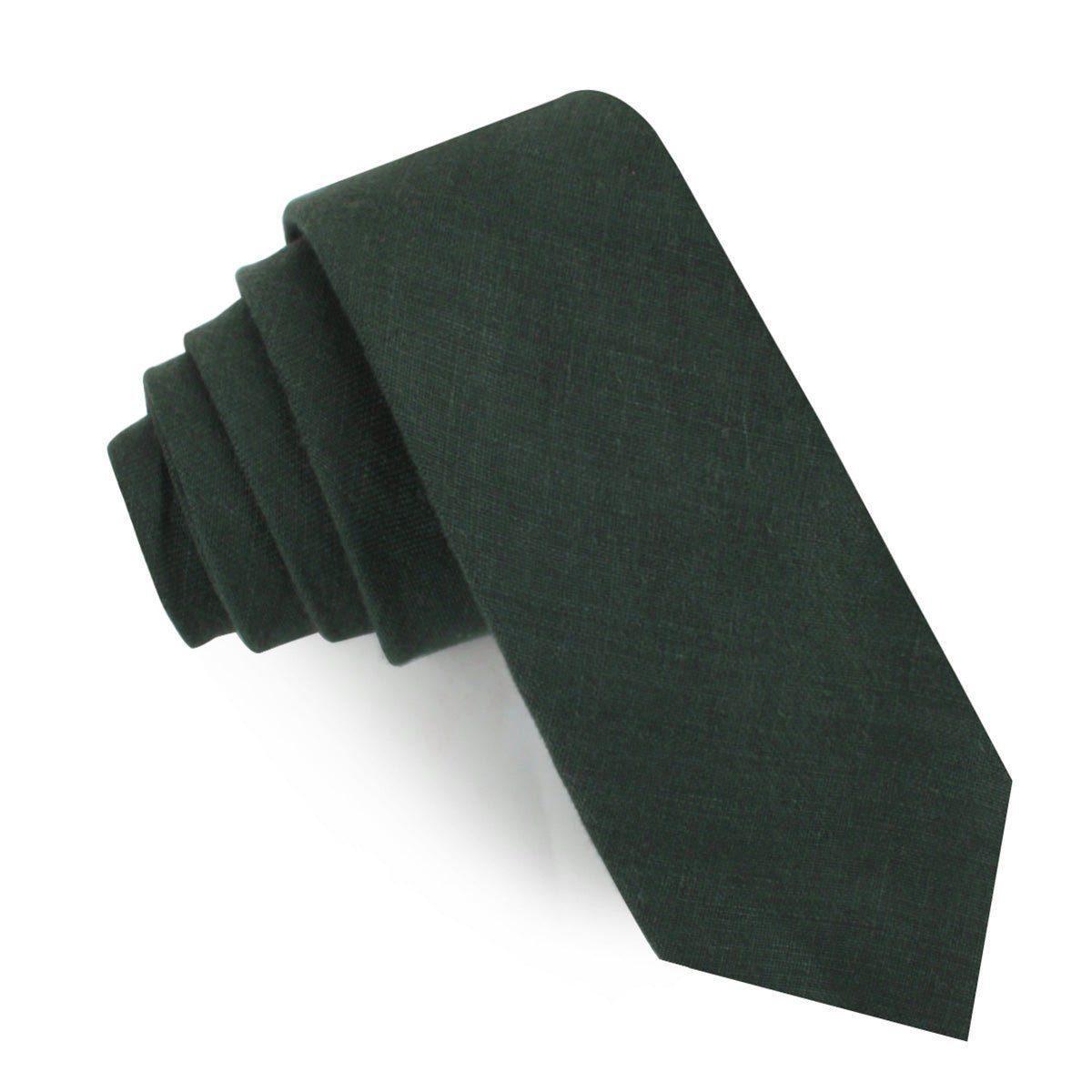 Dusty_Emerald_Green_Linen_Skinny_Tie-352857