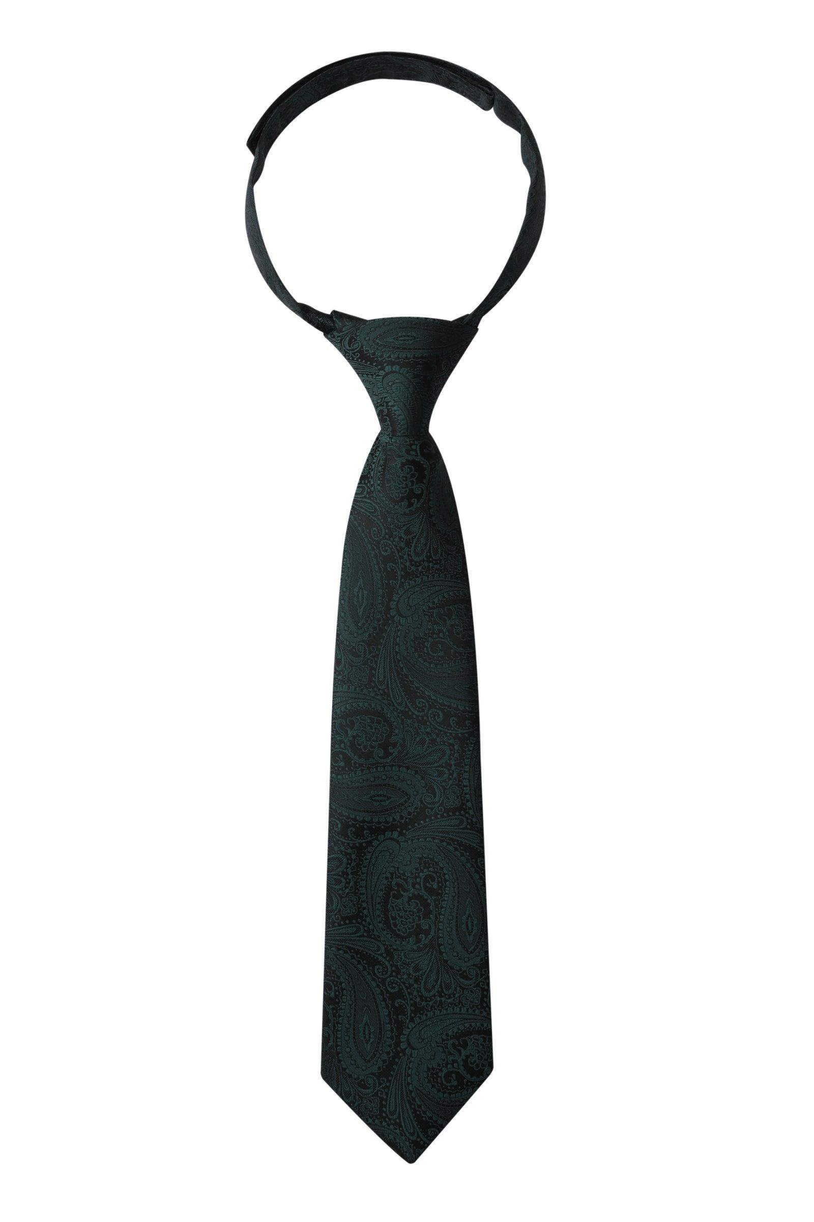 EmeraldGreenPaisleyKidsNecktie