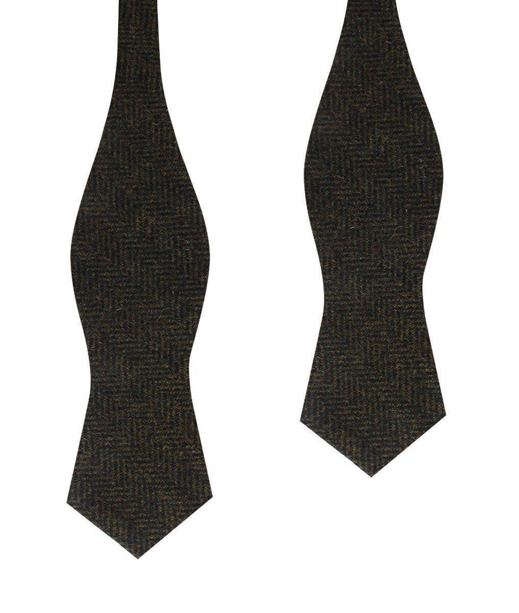 Essex_Green_Herringbone_Textured_Wool_Diamond_Self_Bow_Tie-381503