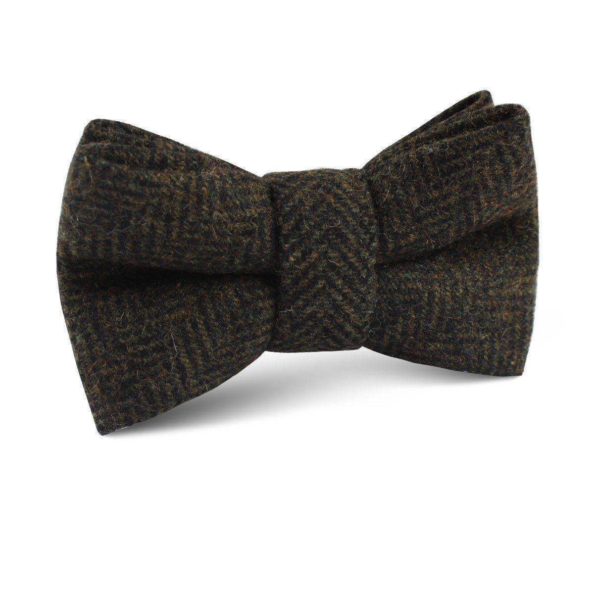 Essex_Green_Herringbone_Textured_Wool_Kids_Bow_Tie-975415