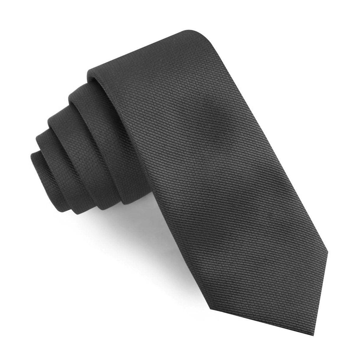 Graphite_Charcoal_Grey_Weave_Skinny_Tie