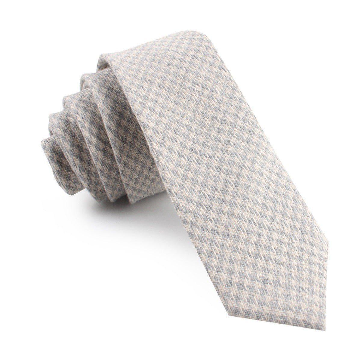 Gray_Houndstooth_Khaki_Linen_Skinny_Tie-190462