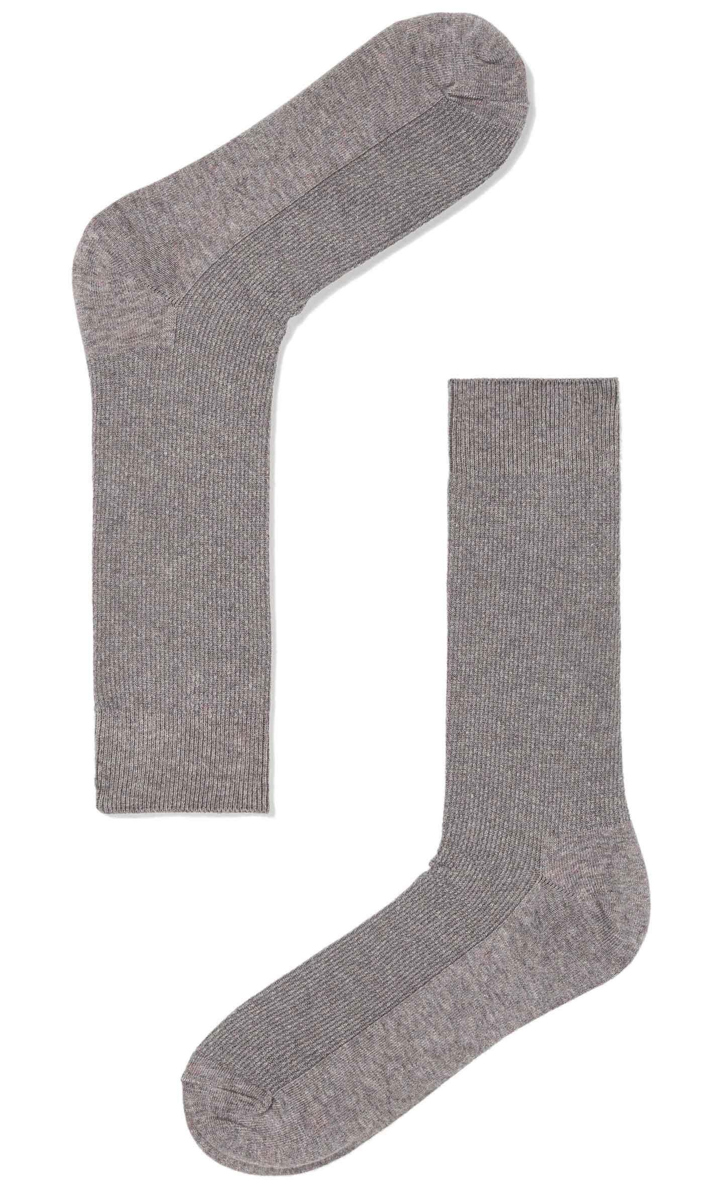 Grey-Textured-Cotton-Blend-Socks-389999