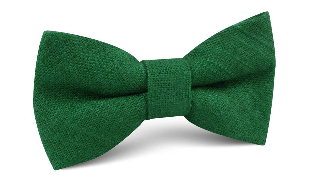 Juniper_Dark_Green_Grain_Linen_Bow_Tie-193061