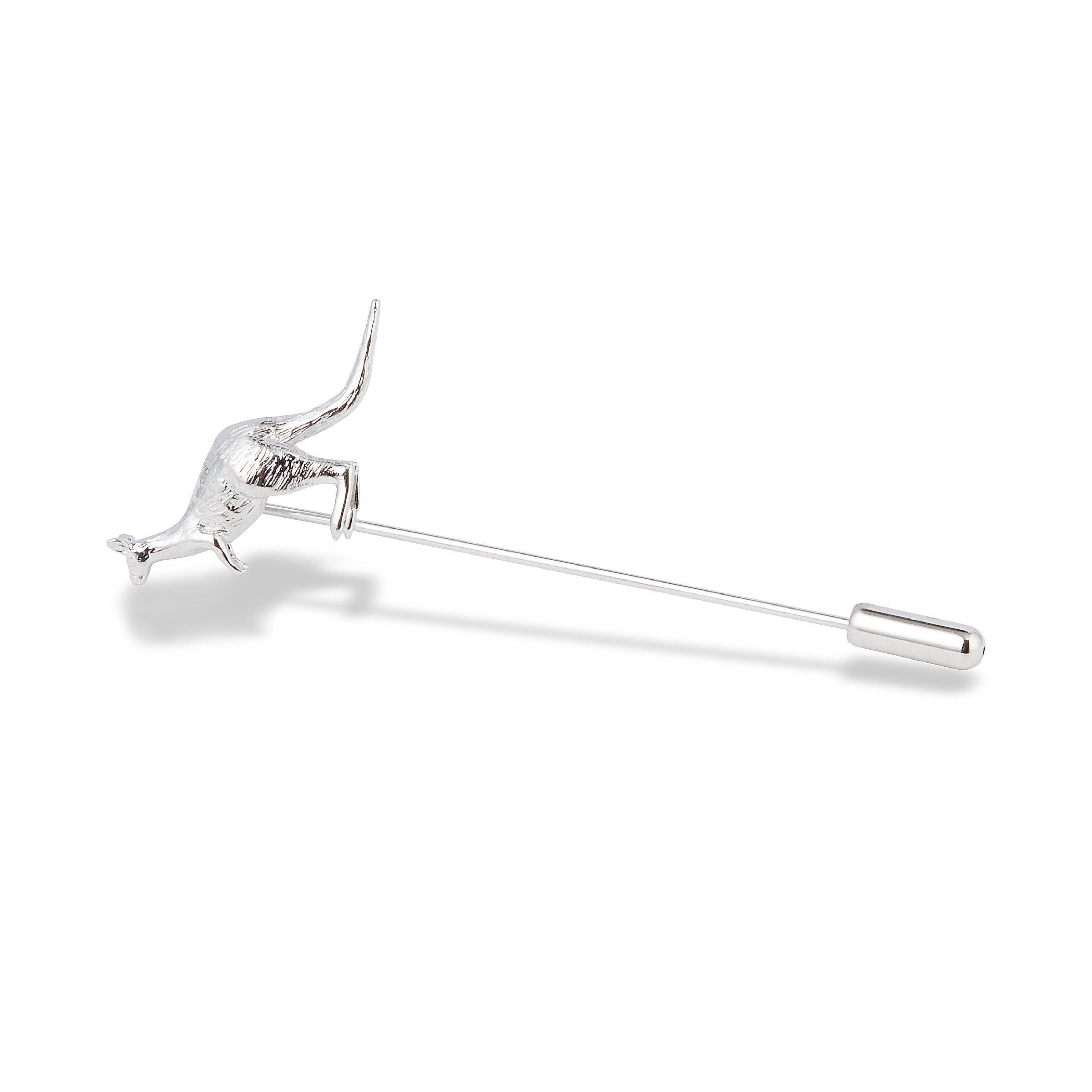 KangarooSilverLapelPin