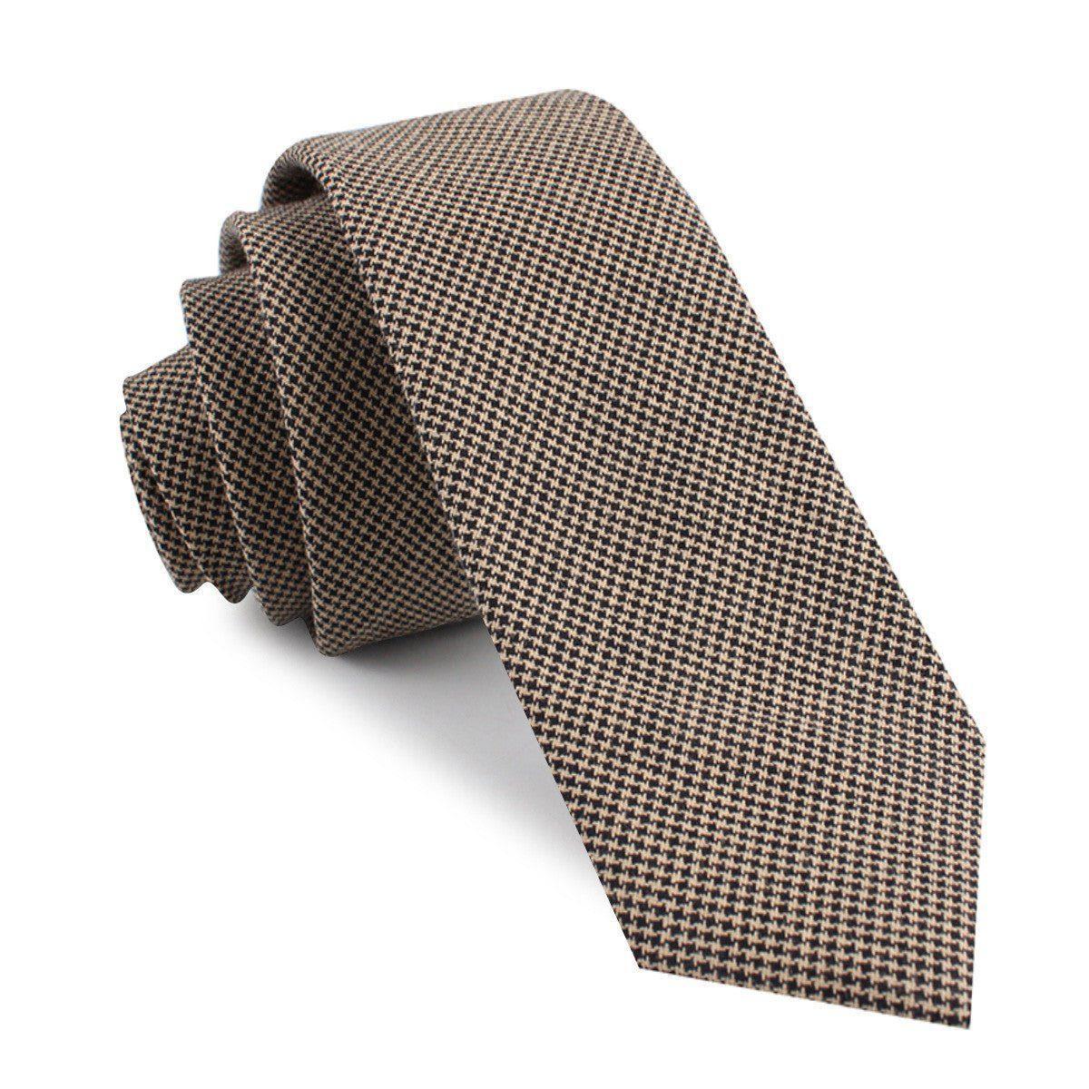 Khaki_Black_Houndstooth_Blend_Skinny_Tie-317721