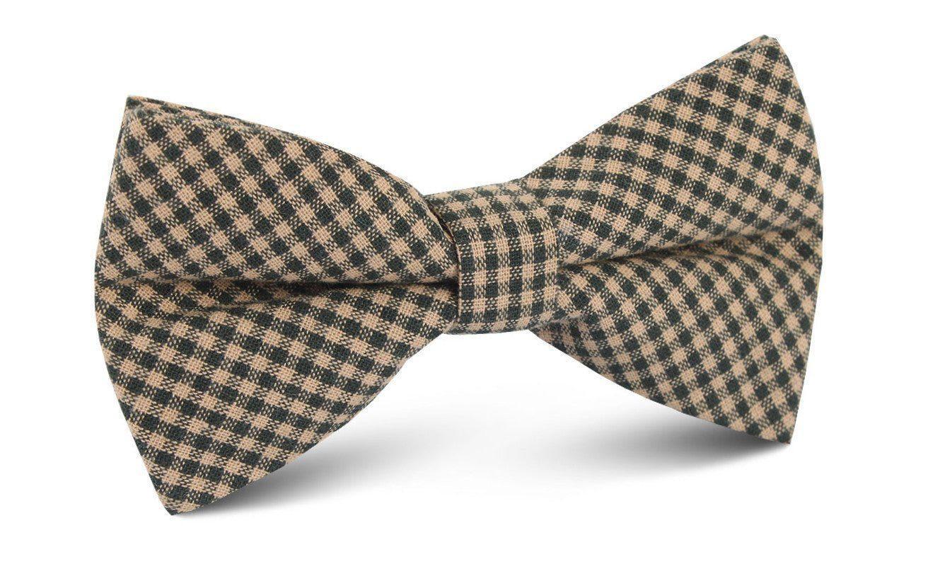 Khaki_Green_Gingham_Blend_Bow_Tie-170638