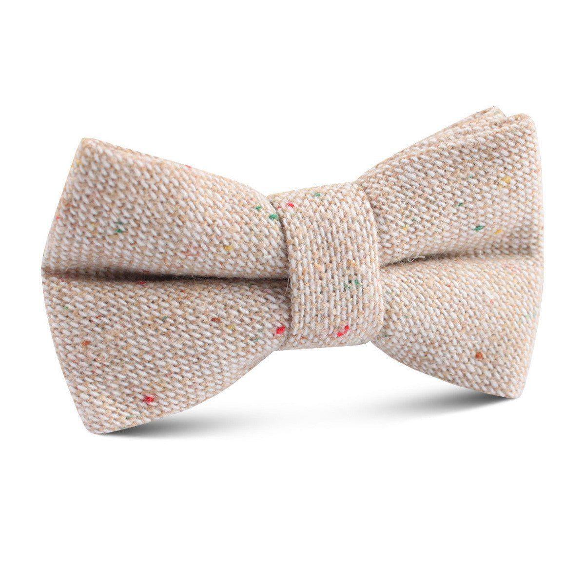Khaki_Sharkskin_Kids_Bow_Tie-886215
