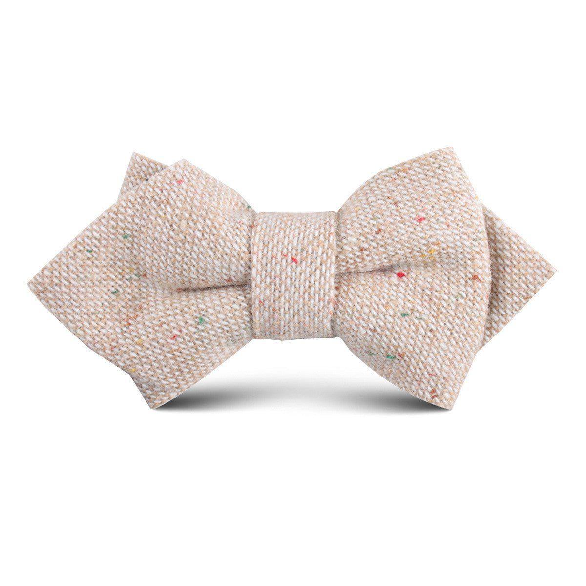 Khaki_Sharkskin_Kids_Diamond_Bow_Tie-152665