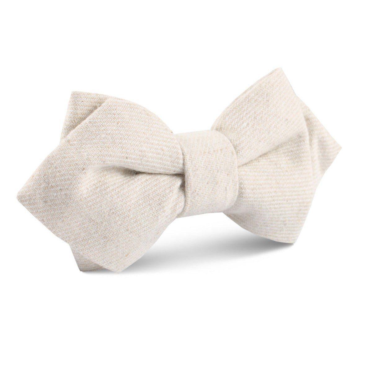 Khaki_Twill_Stripe_Linen_Diamond_Bow_Tie-166062