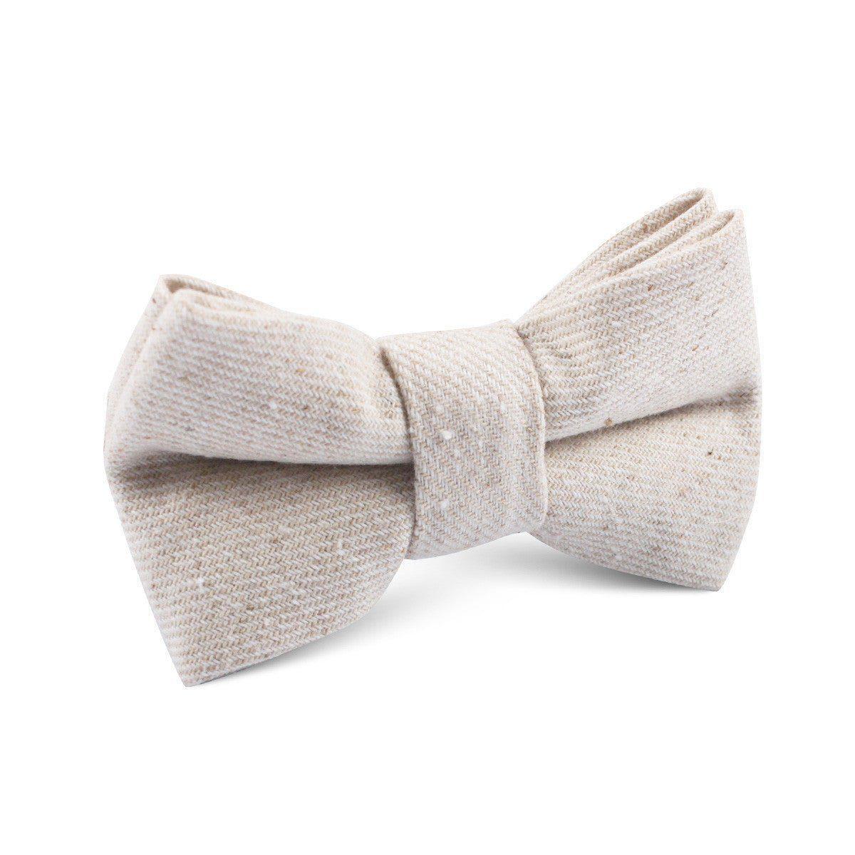 Khaki_Twill_Stripe_Linen_Kids_Bow_Tie-706318