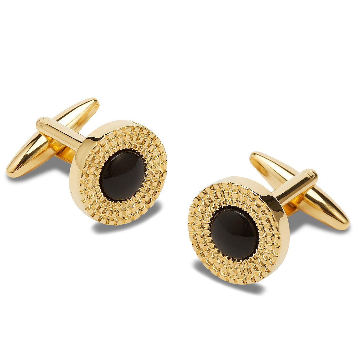 King_Midas_Gold_Black_Stone_Cufflinks