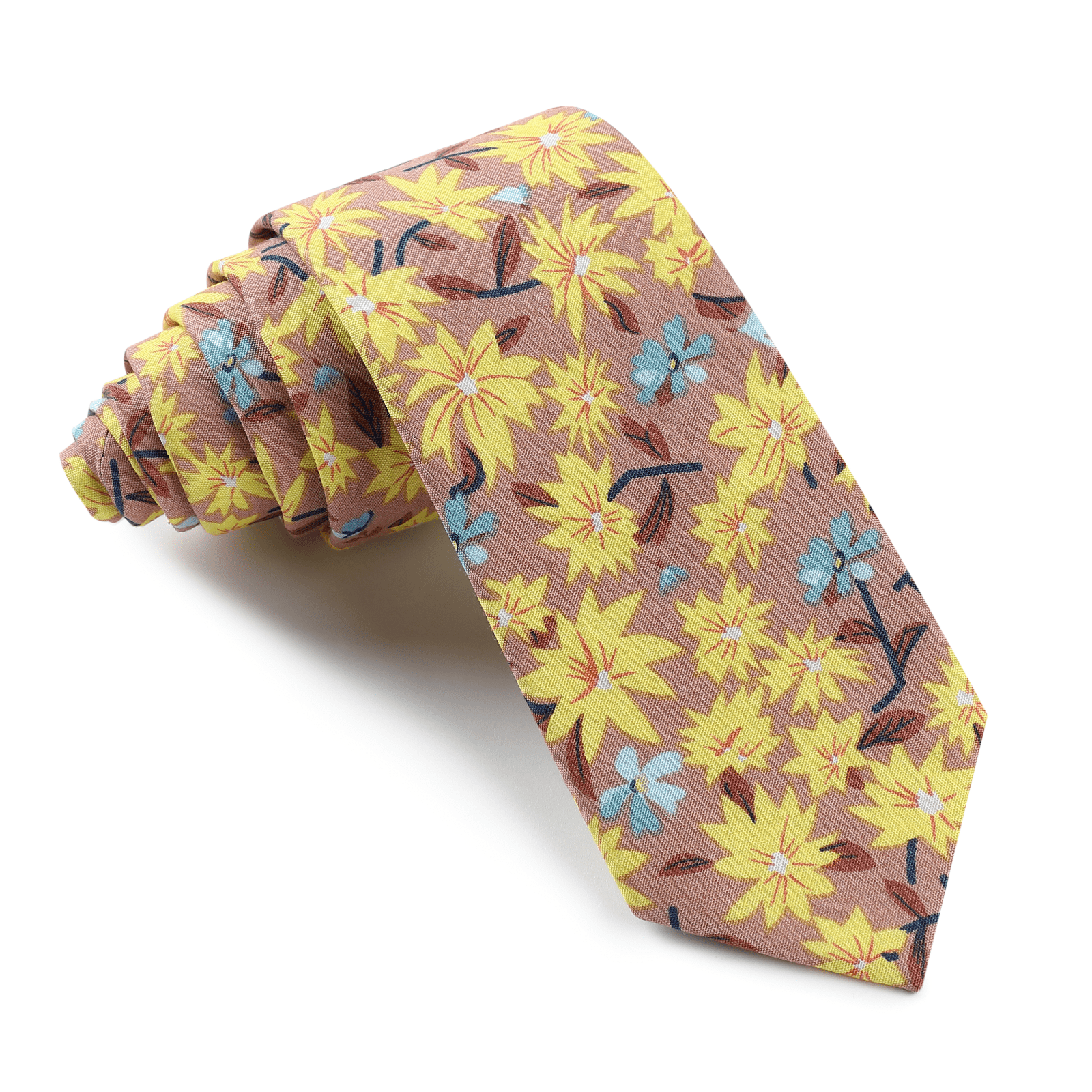 La_Caleta_Lemon_Floral_Skinny_Tie-254630