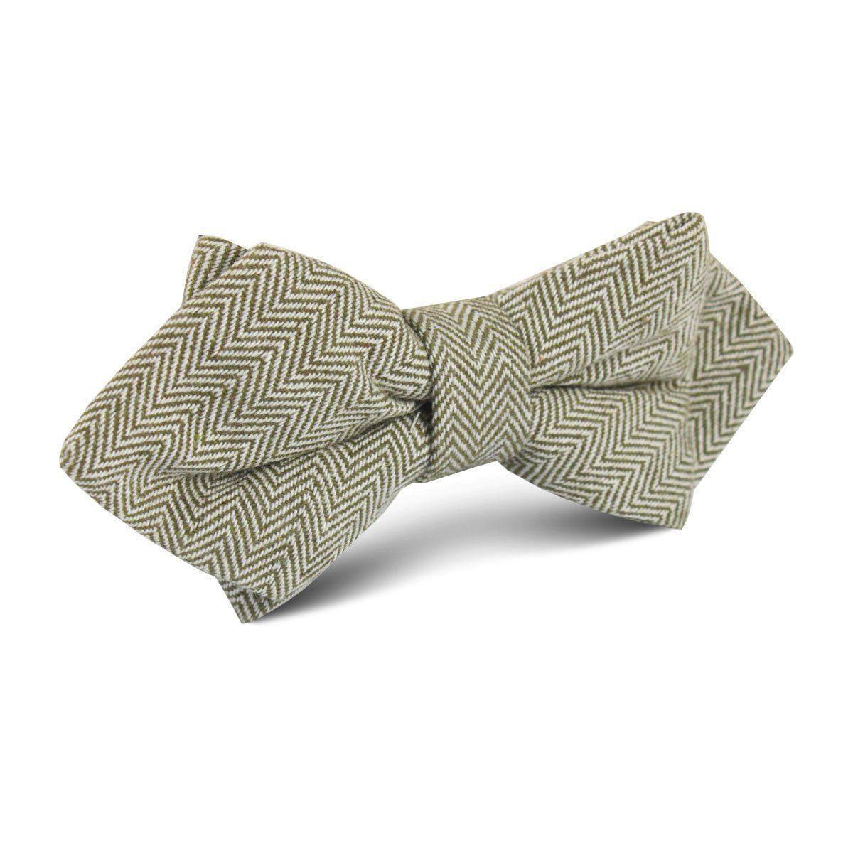 Laurel_Green_Herringbone_Linen_Diamond_Bow_Tie-250641
