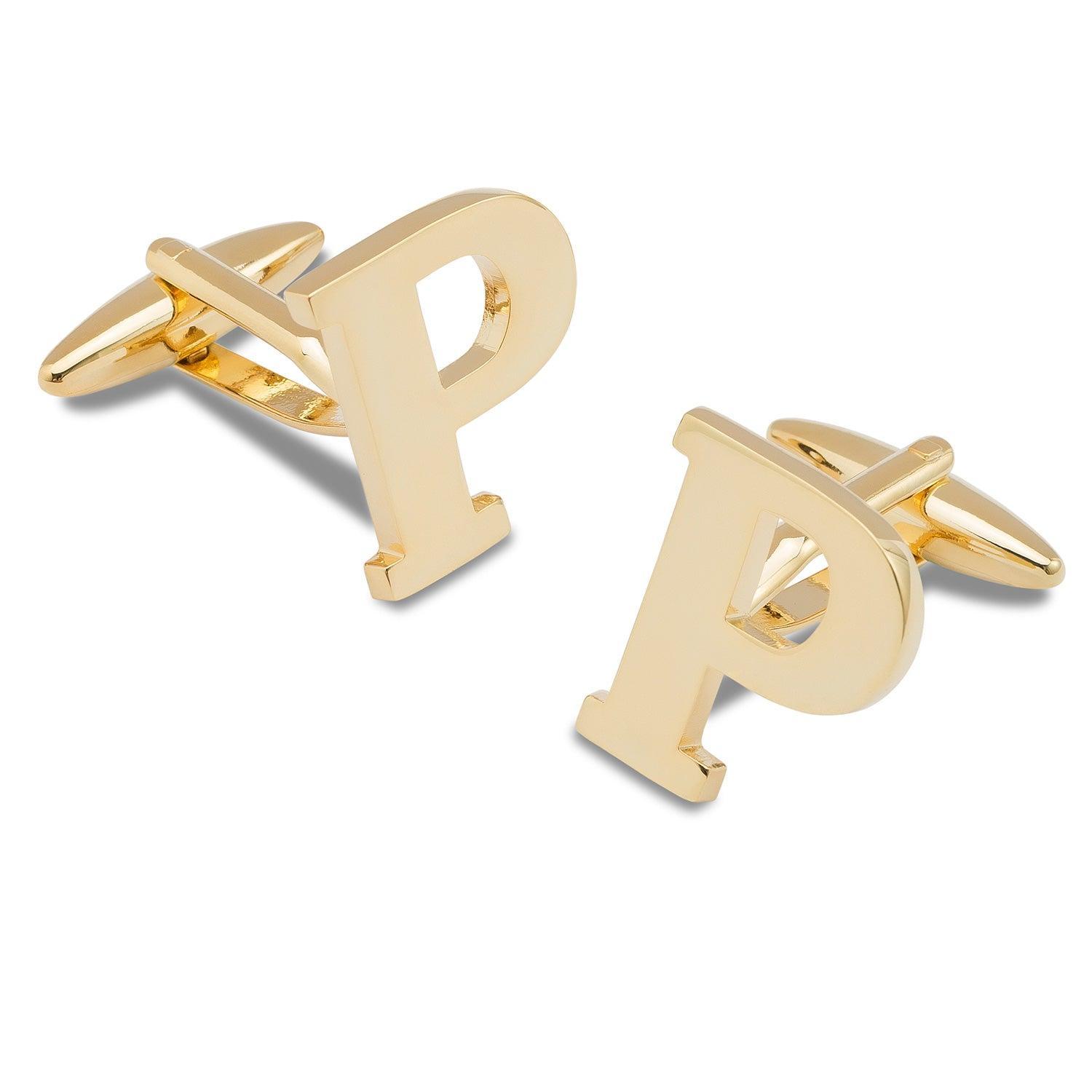 Letter_P_Gold_Cufflinks
