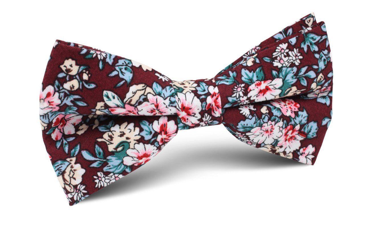 London_Brown_Floral_Bow_Tie-710396